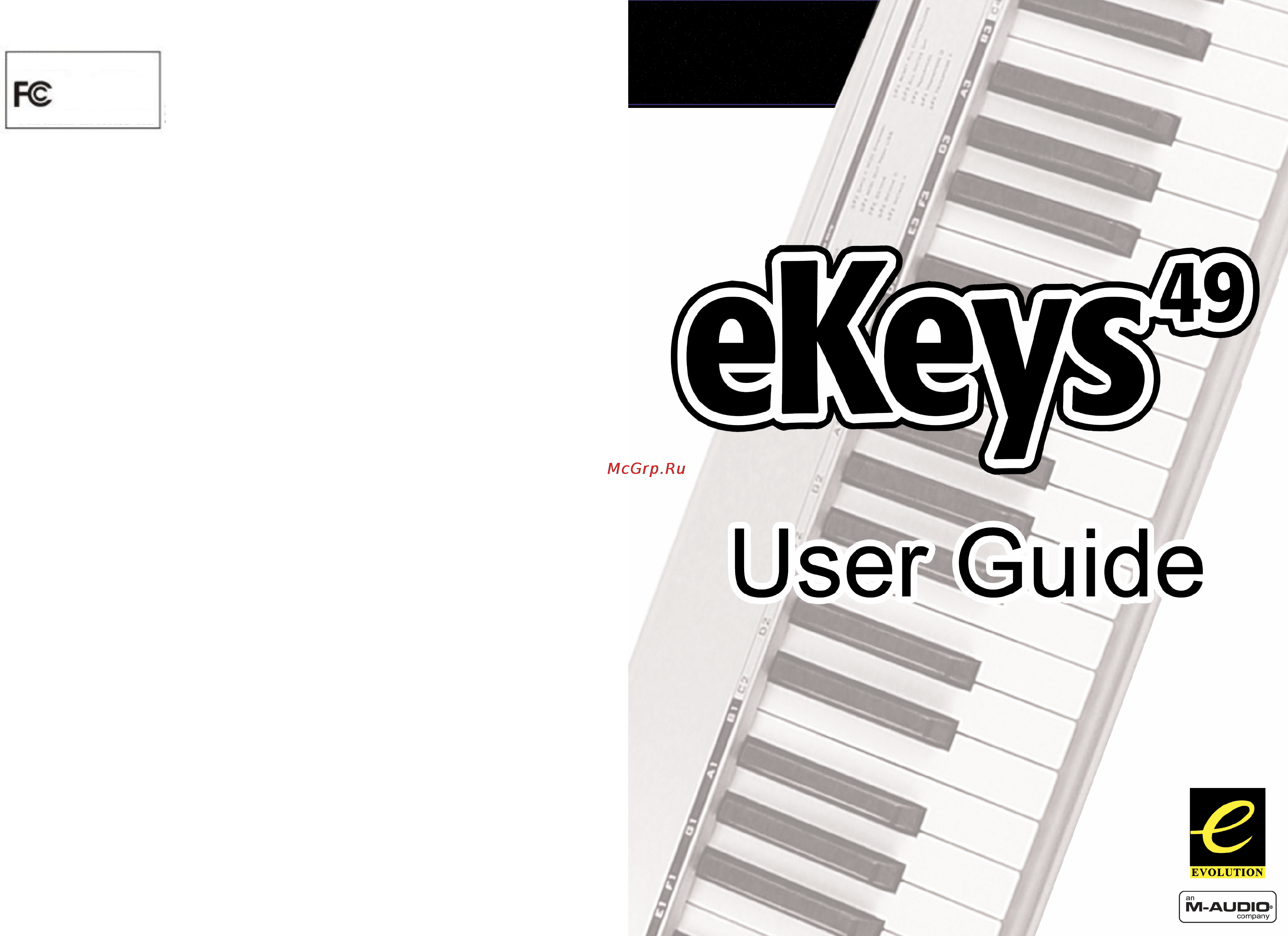 M-Audio eKeys 49 Инструкция по эксплуатации онлайн