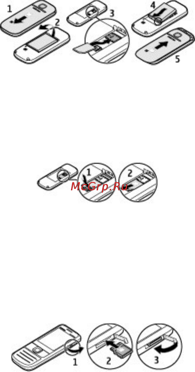 Nokia 2700 [7/41] Установка sim карты и аккумулятора