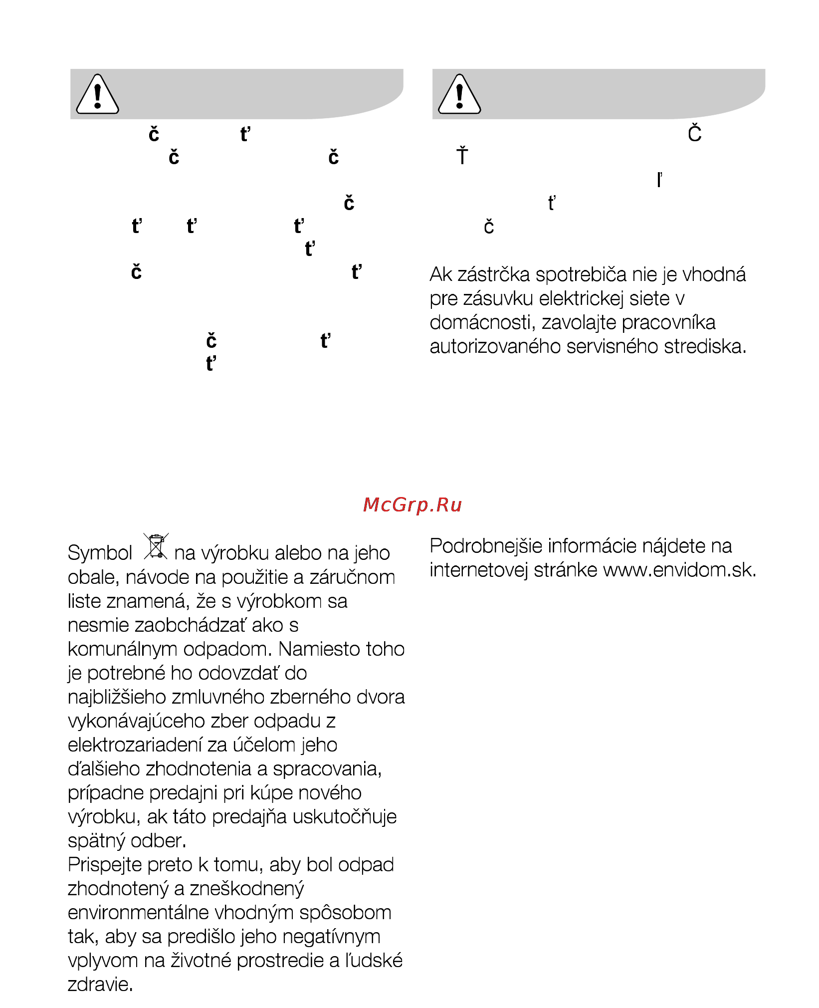AEG MCD2541E-M [211/300] Informácie k ochrane životného prostredia