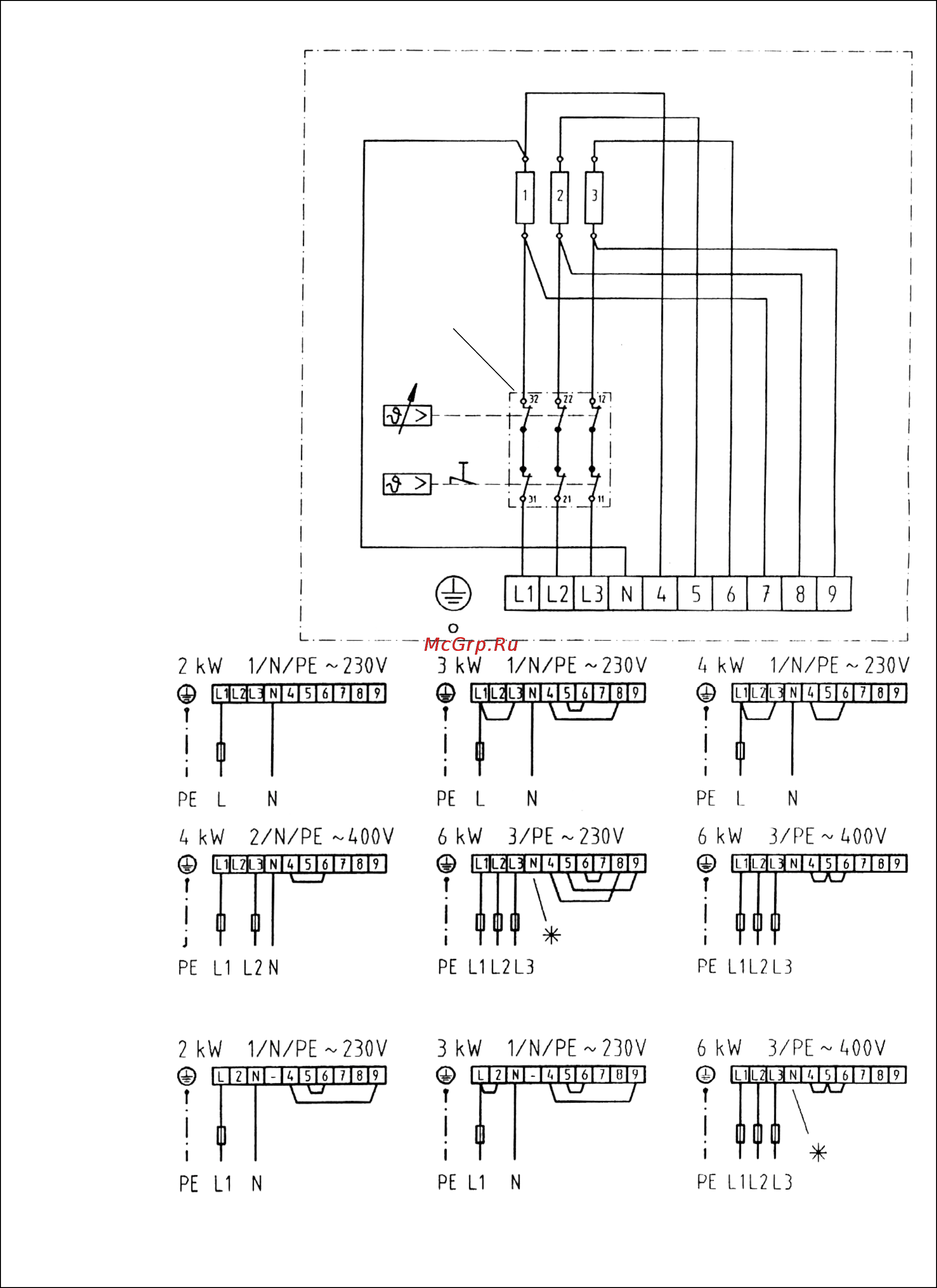 Stiebel Eltron SHW 300 ACE 70075 [4/6] Схема подключения варианты подключения