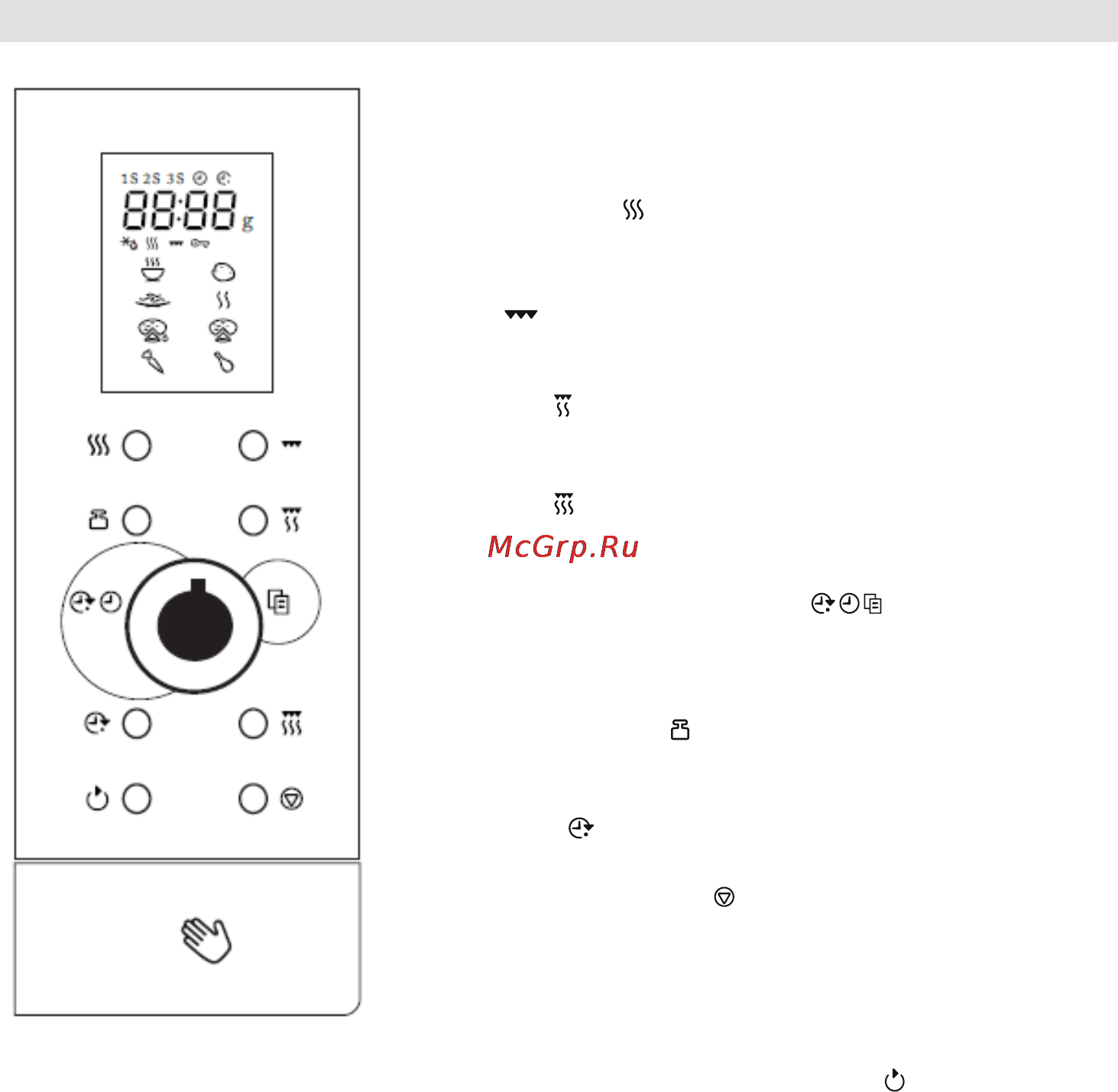 Gorenje SMO-23 DGW [50/177] Bandeau de commandes électroniques