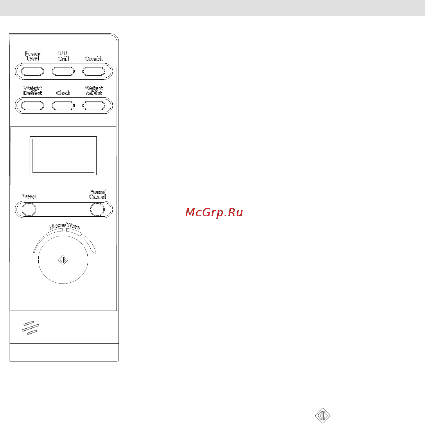 Gorenje MO-23 DGW [65/90] Ovládací panel