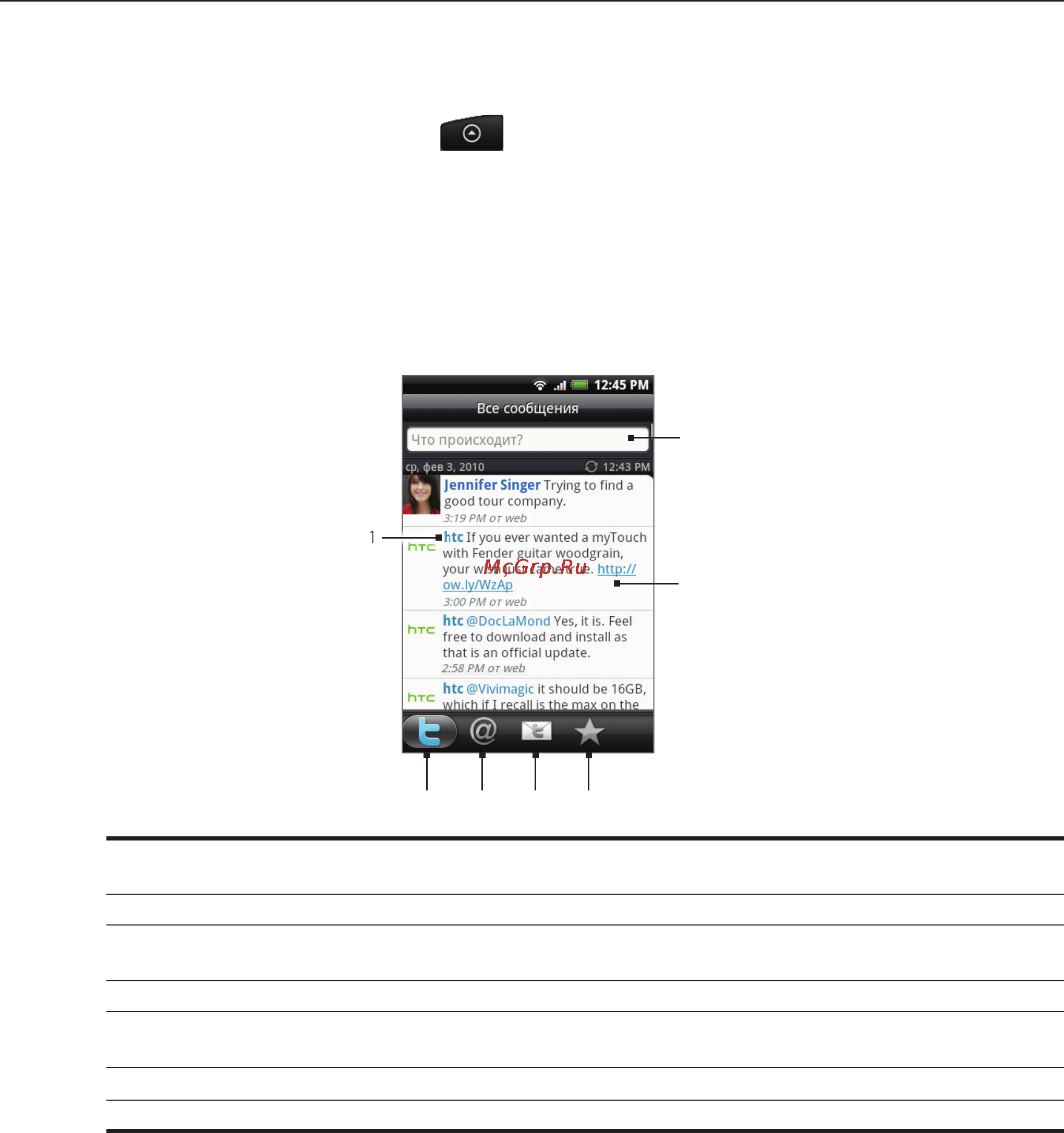 HTC A6363 Legend [88/212] Отправка сообщений twitter в вашем телефоне