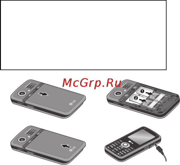 LG GX200 Black [4/54] Установка sim карты и зарядка аккумулятора