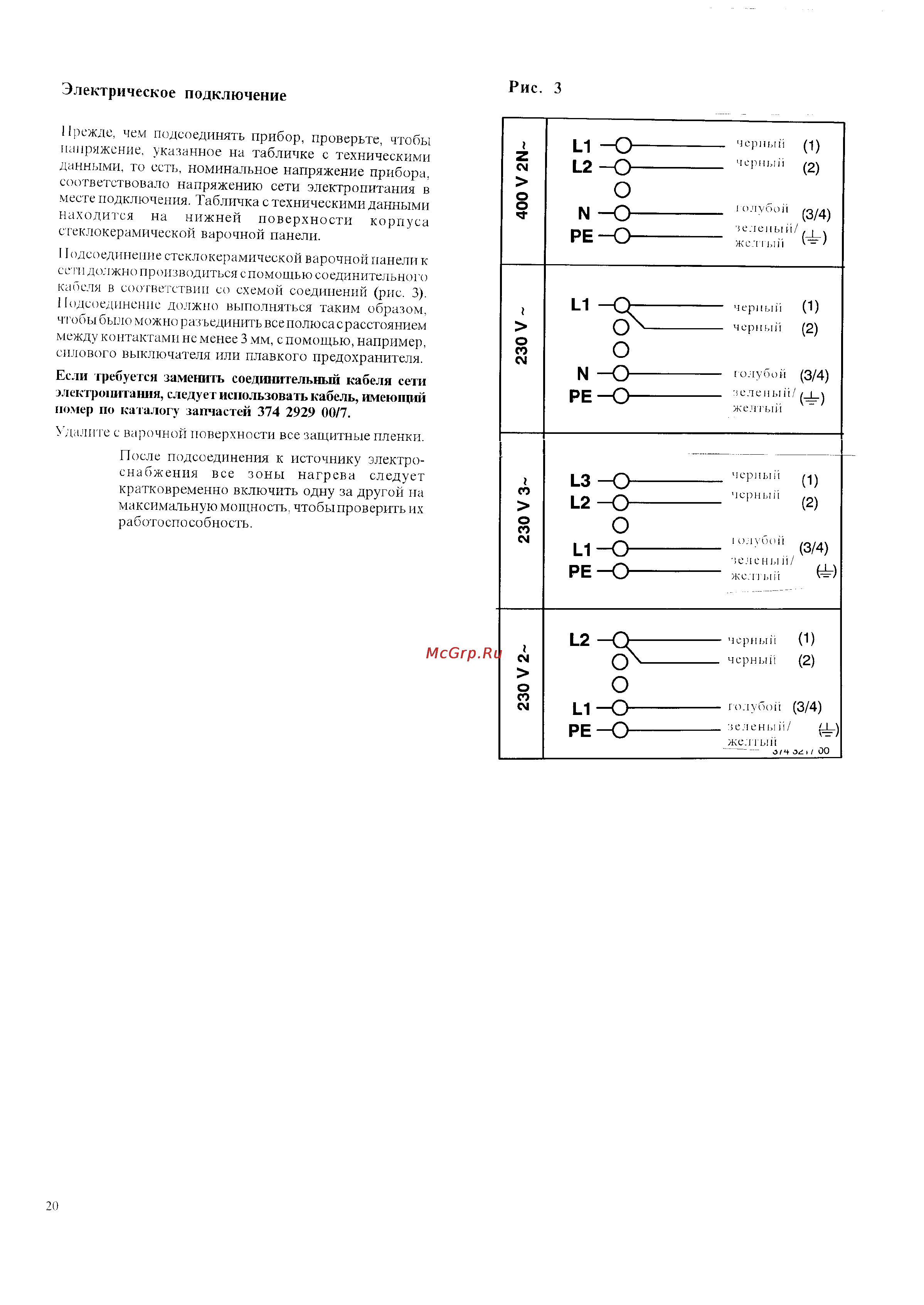 Zanussi ZKT 641 LN [20/20] Электрическое подключение