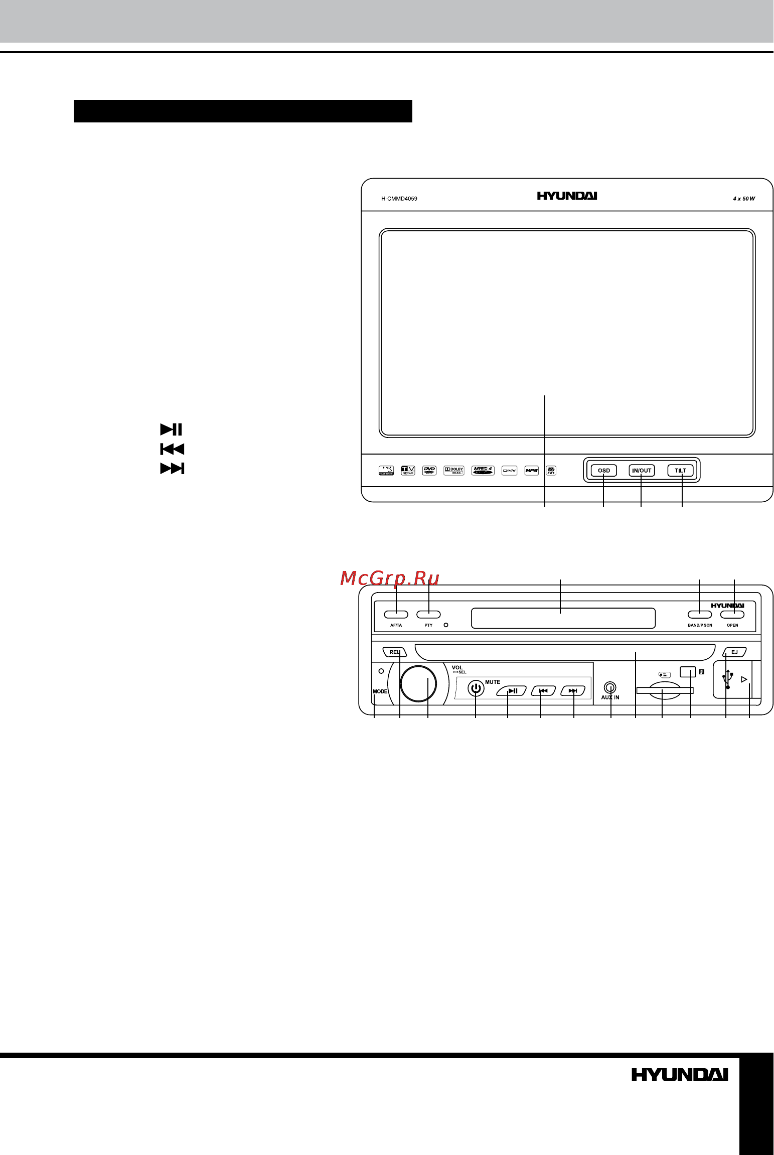 Hyundai H-CMMD4059 BlackWhite [12/26] Установка подключение управление устройством
