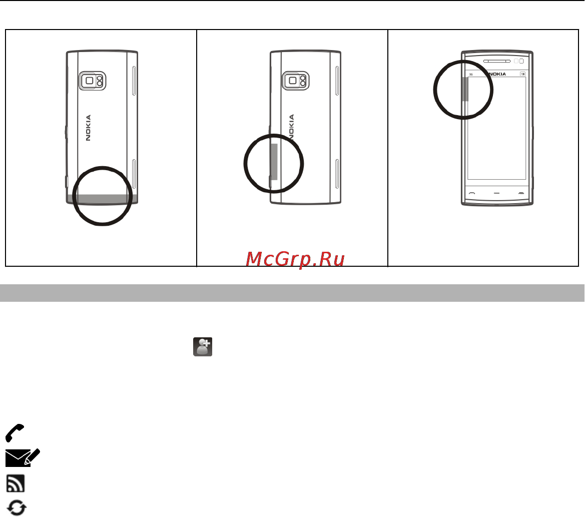 Nokia X6-00 8GB Black [37/205] Панель контактов