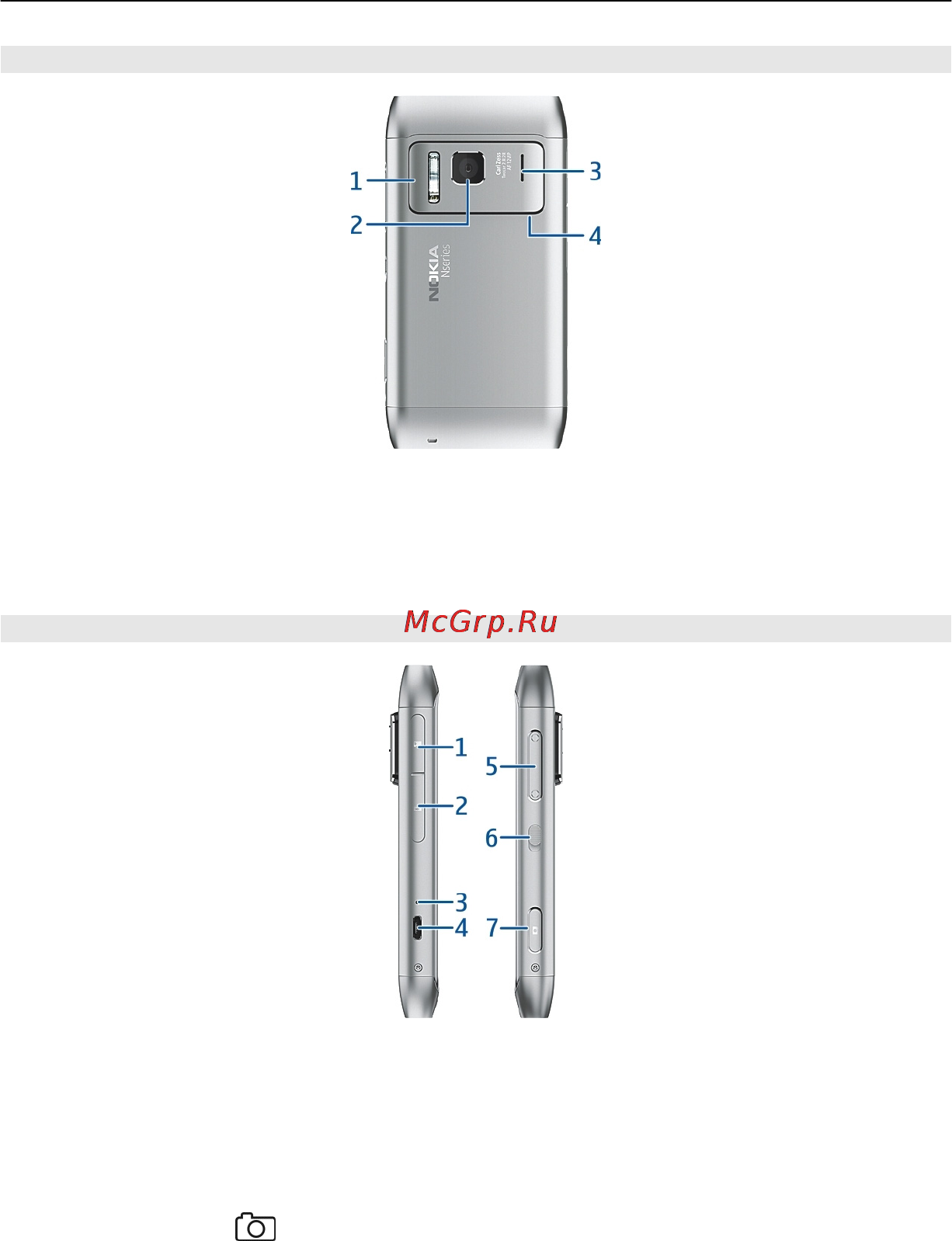 Nokia N8-00 Silver White [9/146] Задняя панель