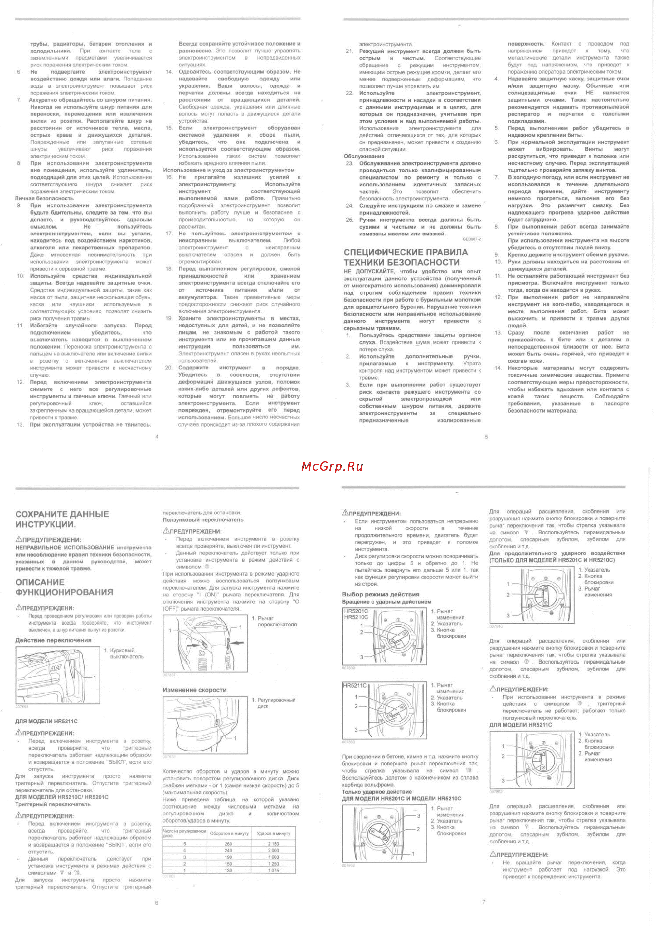 Makita HR 5211 C [2/4] Апредупреждени