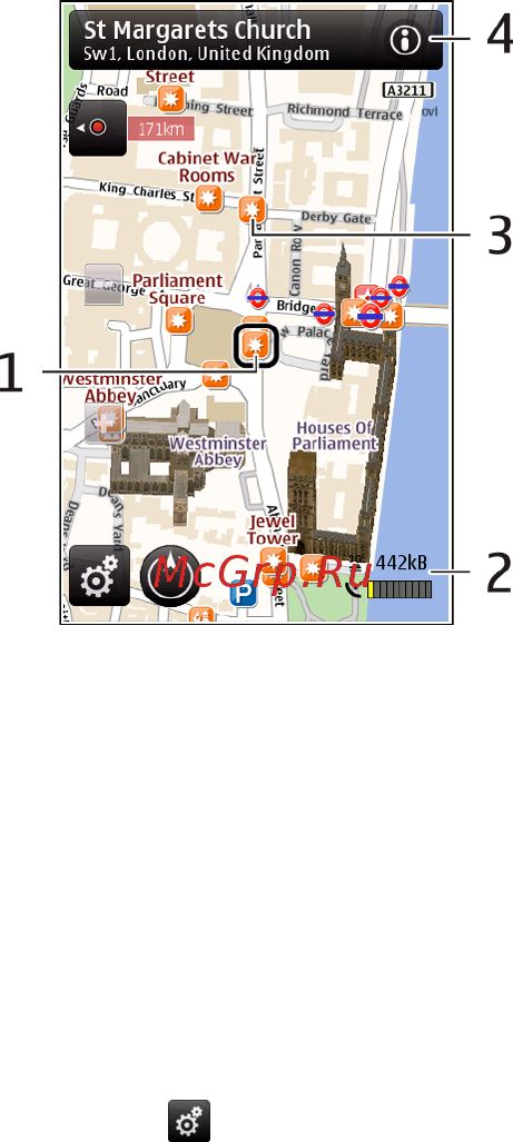 Nokia 5230 Navi Black/Chrome [126/199] Вид карты