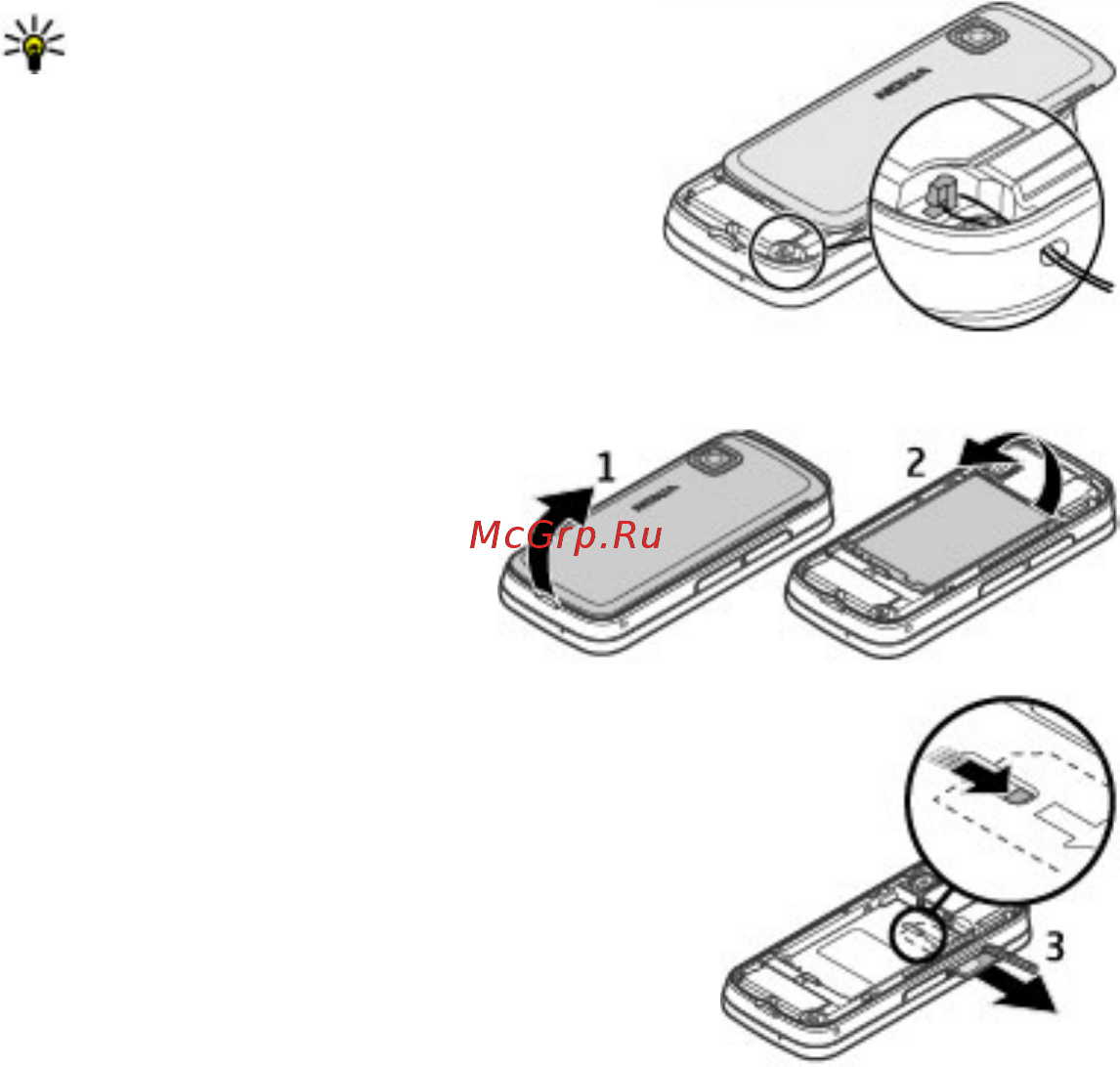 Nokia 5230 Navi Black/Chrome [39/199] Прикрепление ремешка для кисти