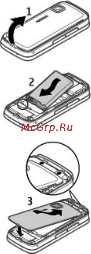 Nokia 5228 White Blue [17/163] Установка аккумулятора
