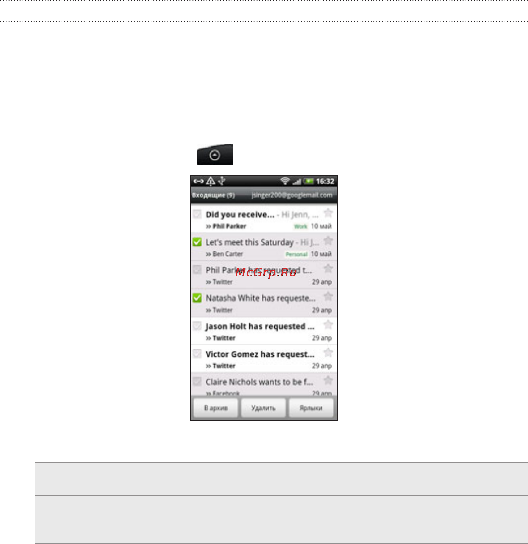 HTC A9191 Desire HD [95/230] Gmail почта google
