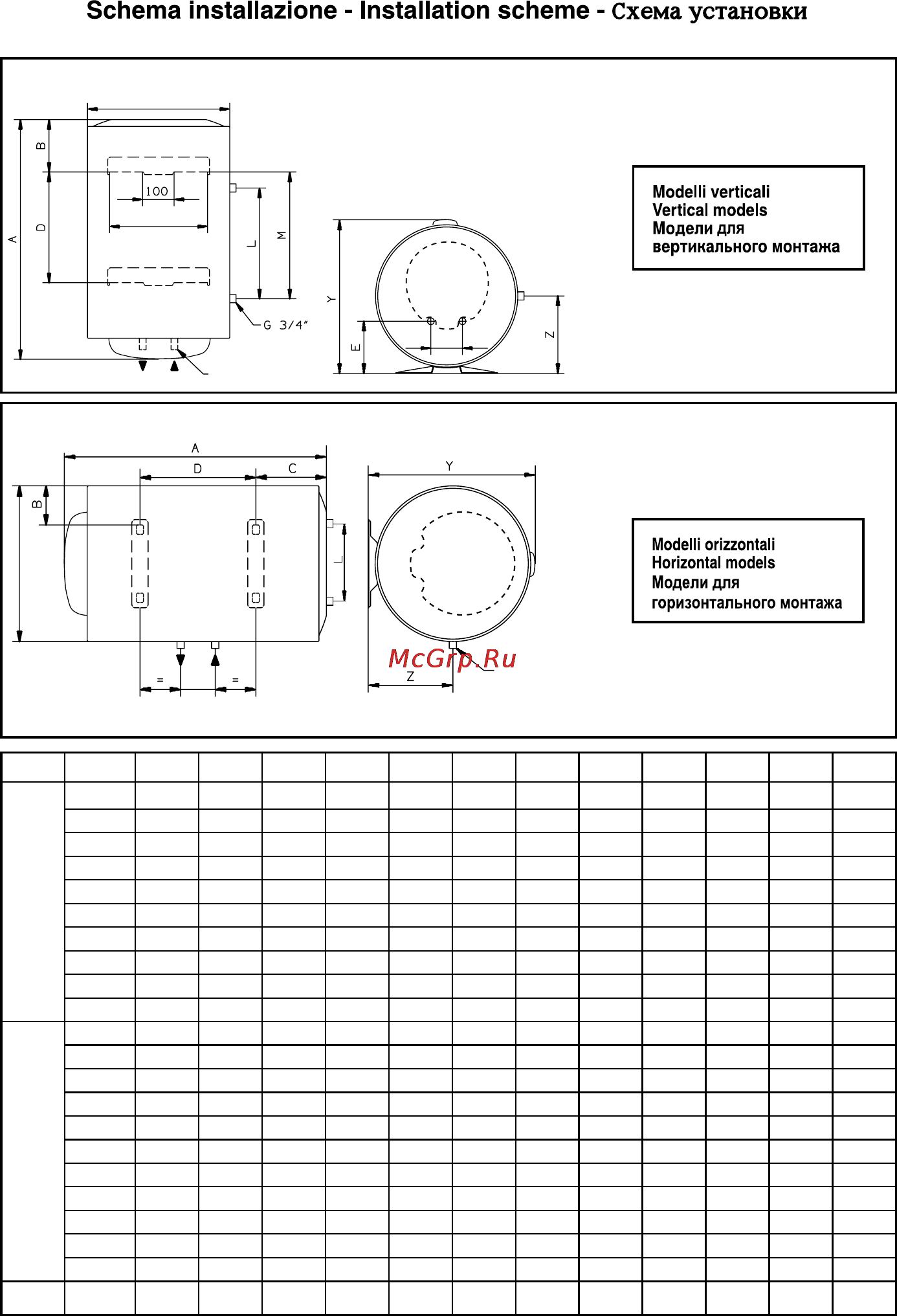 Ariston ABS PLT ECO 50 H Slim [13/17] Schema installazione installation scheme схема установки