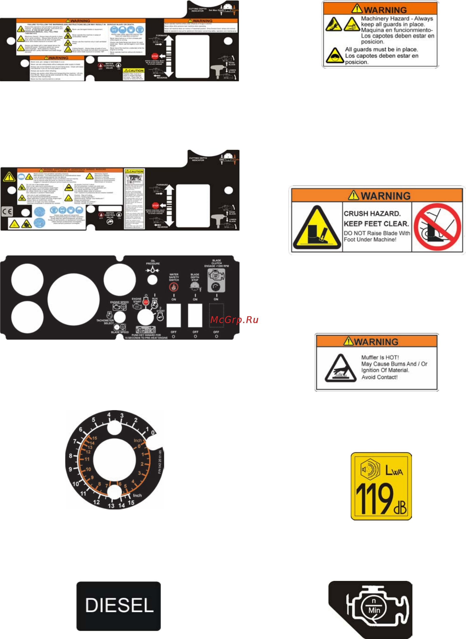 Husqvarna FS480D 9651522-56 [42/44] Бирки и их местонахождение