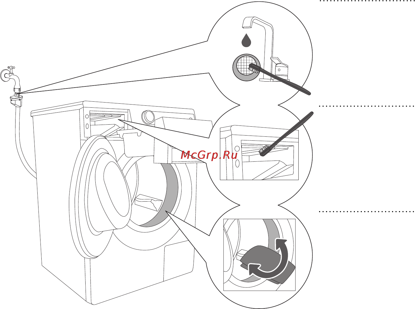 Gorenje W6843L/S [32/44] Очистка отсека дозатора фильтра заливного