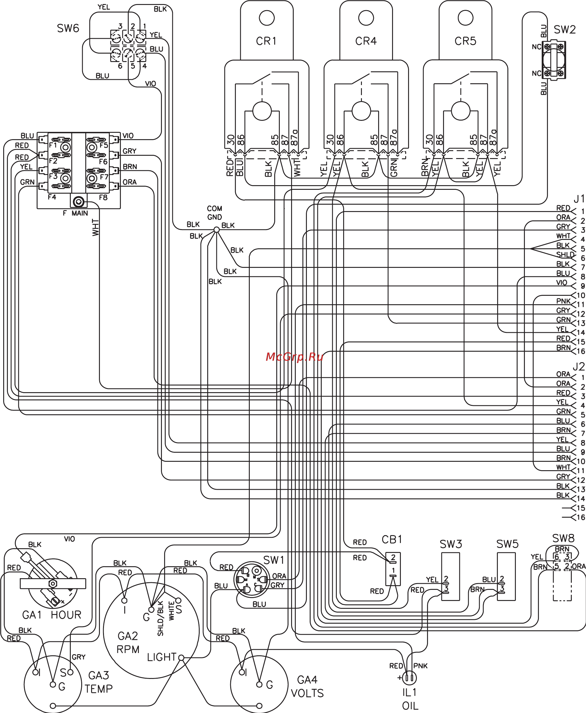 Husqvarna FS6600D 9658854-30 [32/36] Diagram 1 wiring diagram fs6600 fs8400 instrument and control box
