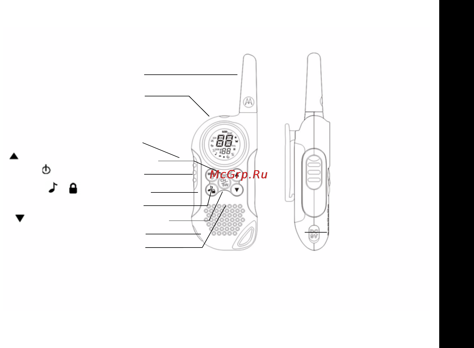 Motorola TLKR-T6 [41/256] Bedienelemente und funktionen