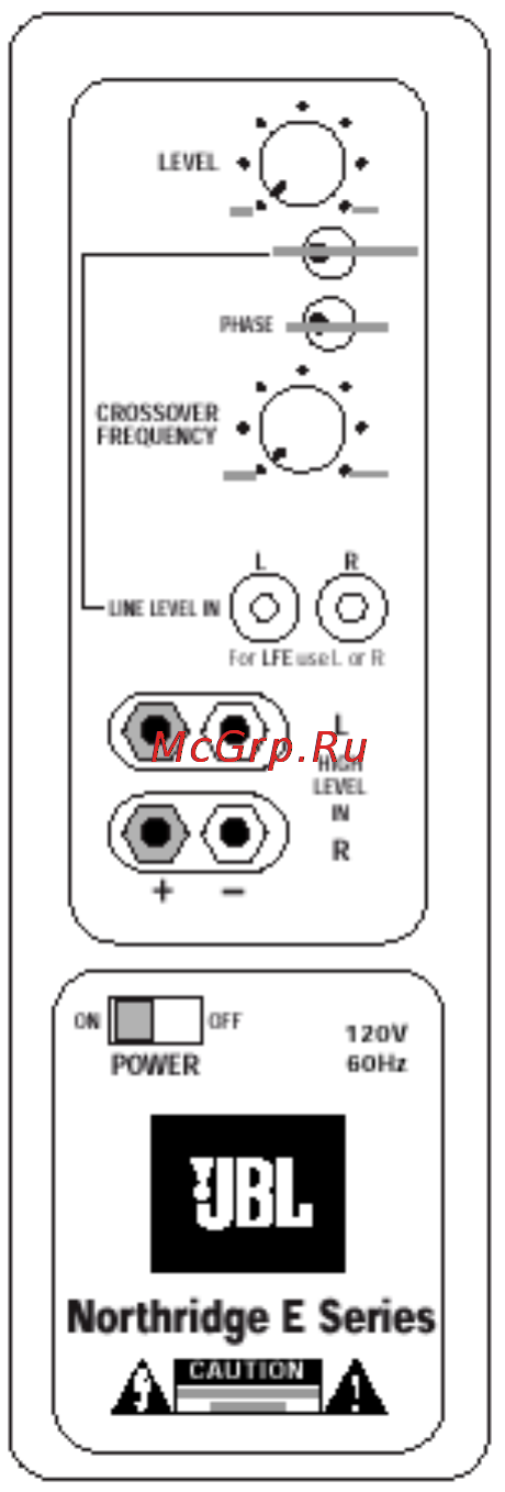 JBL Nothridge E150P Black [6/8] Настройки кроссовера