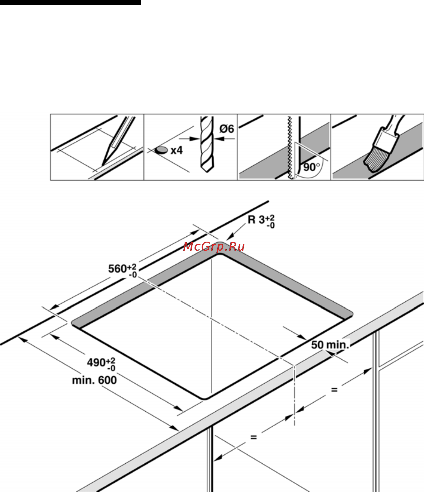 Bosch PIF 645E01E [32/35] Подготовка мебели