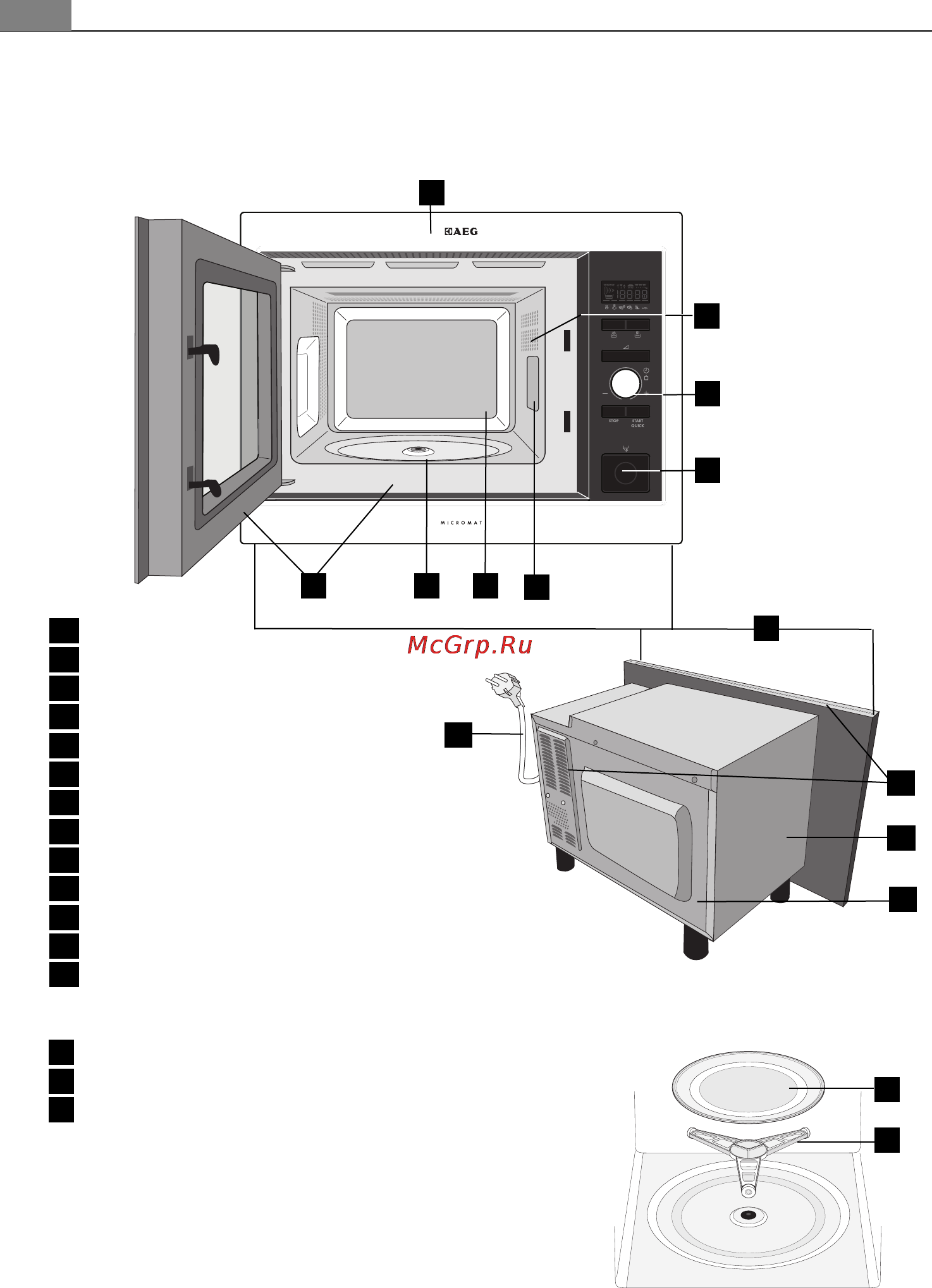 AEG MC1763E-M [128/164] Mikroviļņu krāsns un piederumi