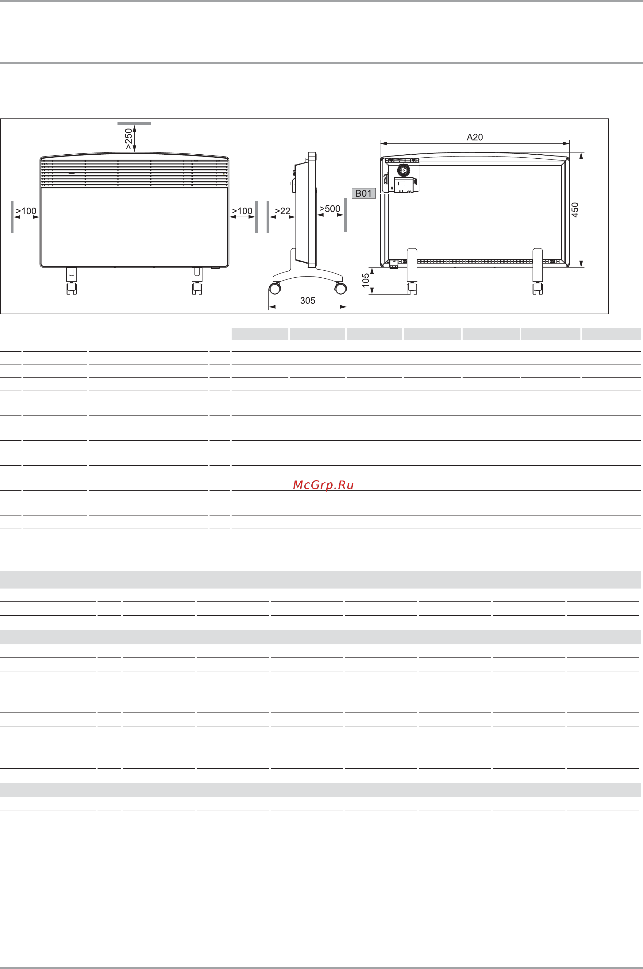 Stiebel Eltron CNS 150 F 229792 [46/84] Dimensiones de variante de pie móvil
