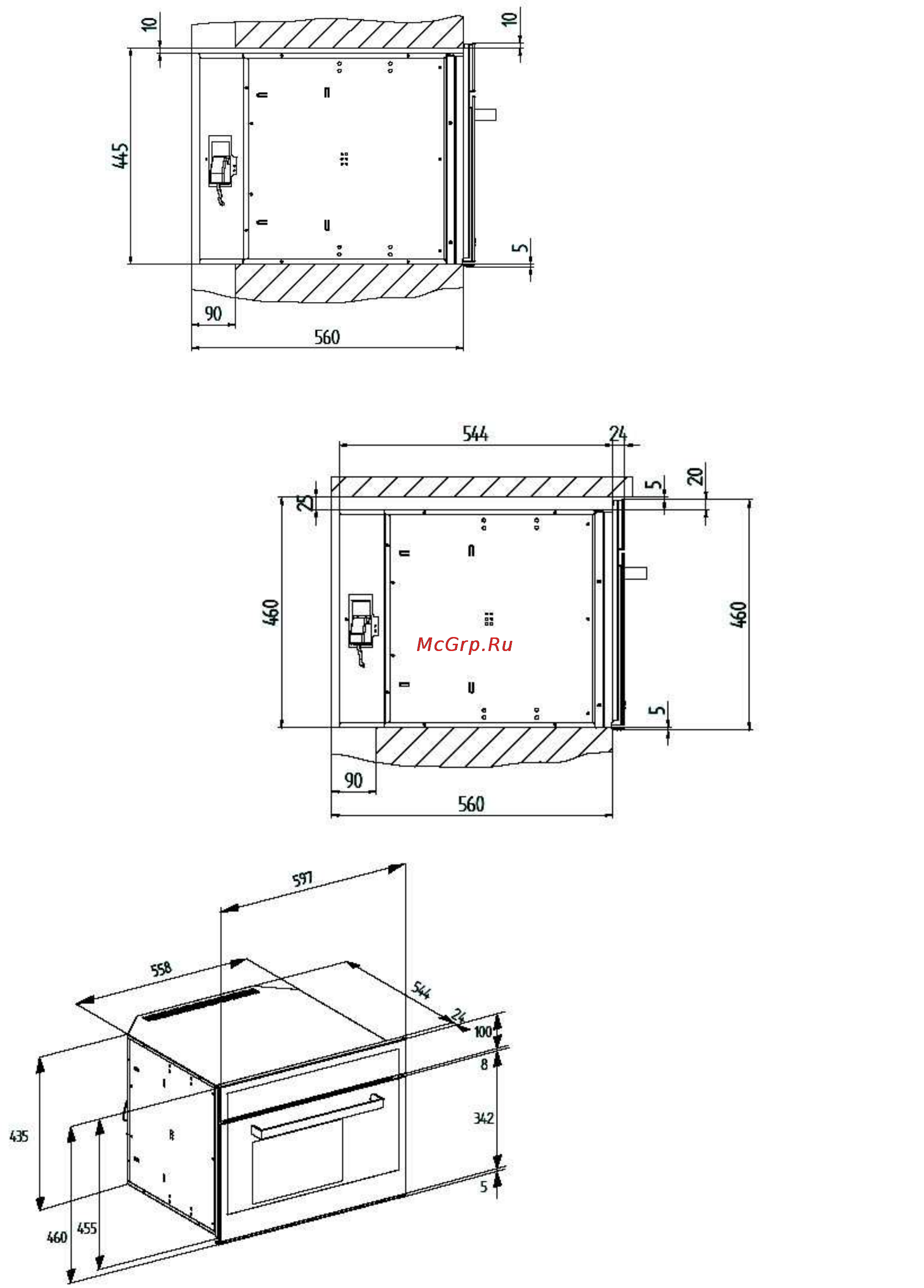 Gorenje BOC6322AX [9/46] Встраивание под рабочую поверхность