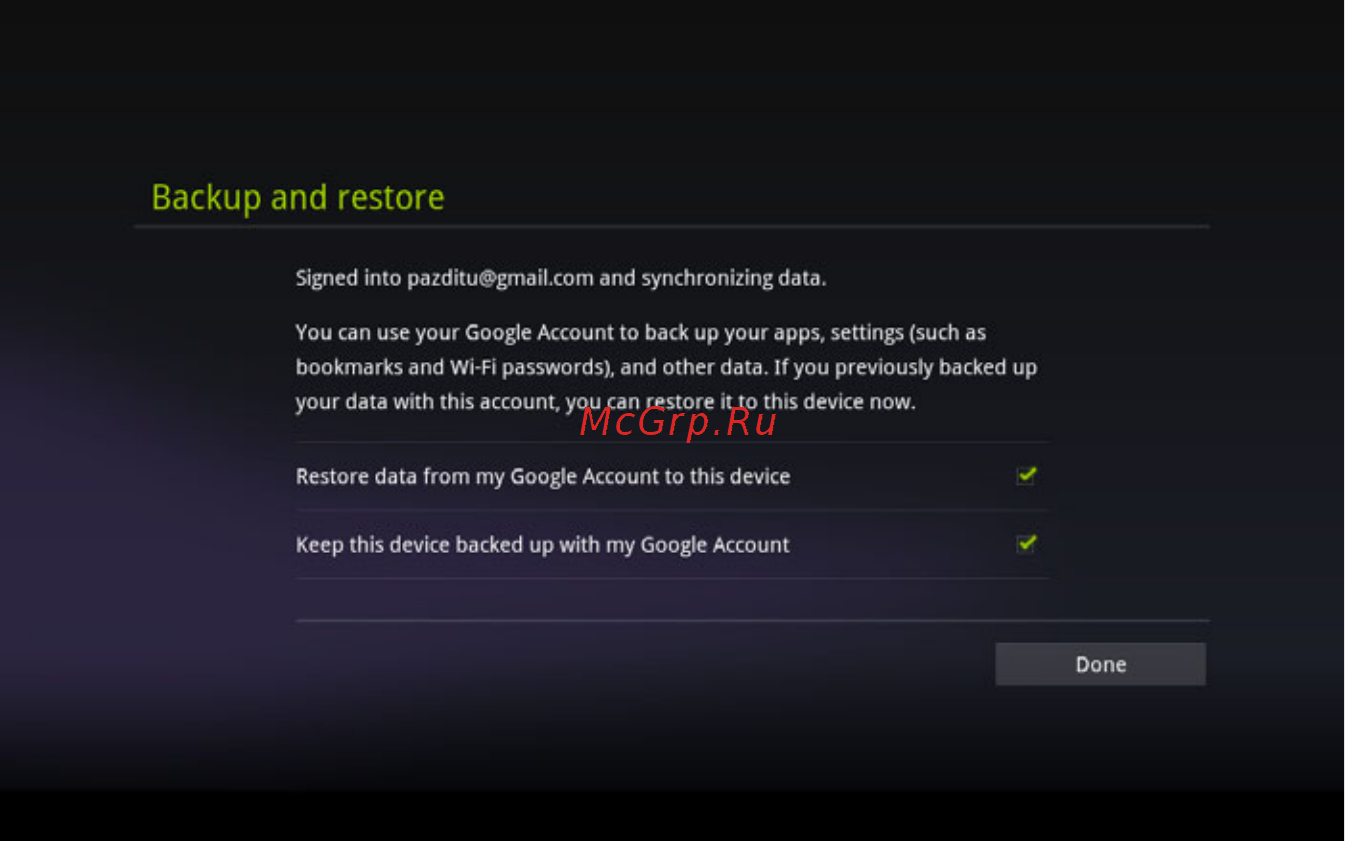Google Android 3.0 [13/140] Backing up and restoring your data