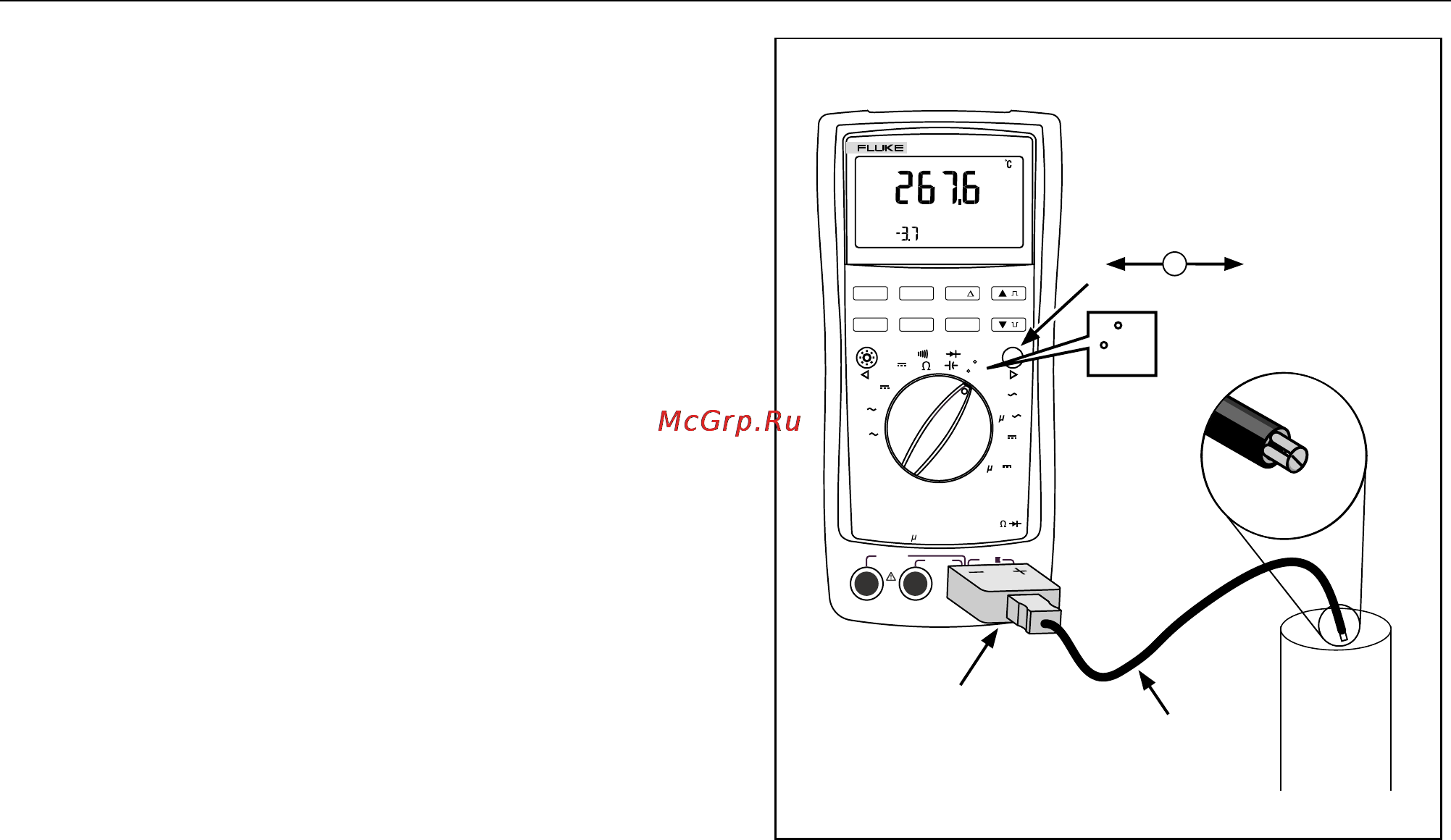 Fluke 189 [51/96] Measuring temperature