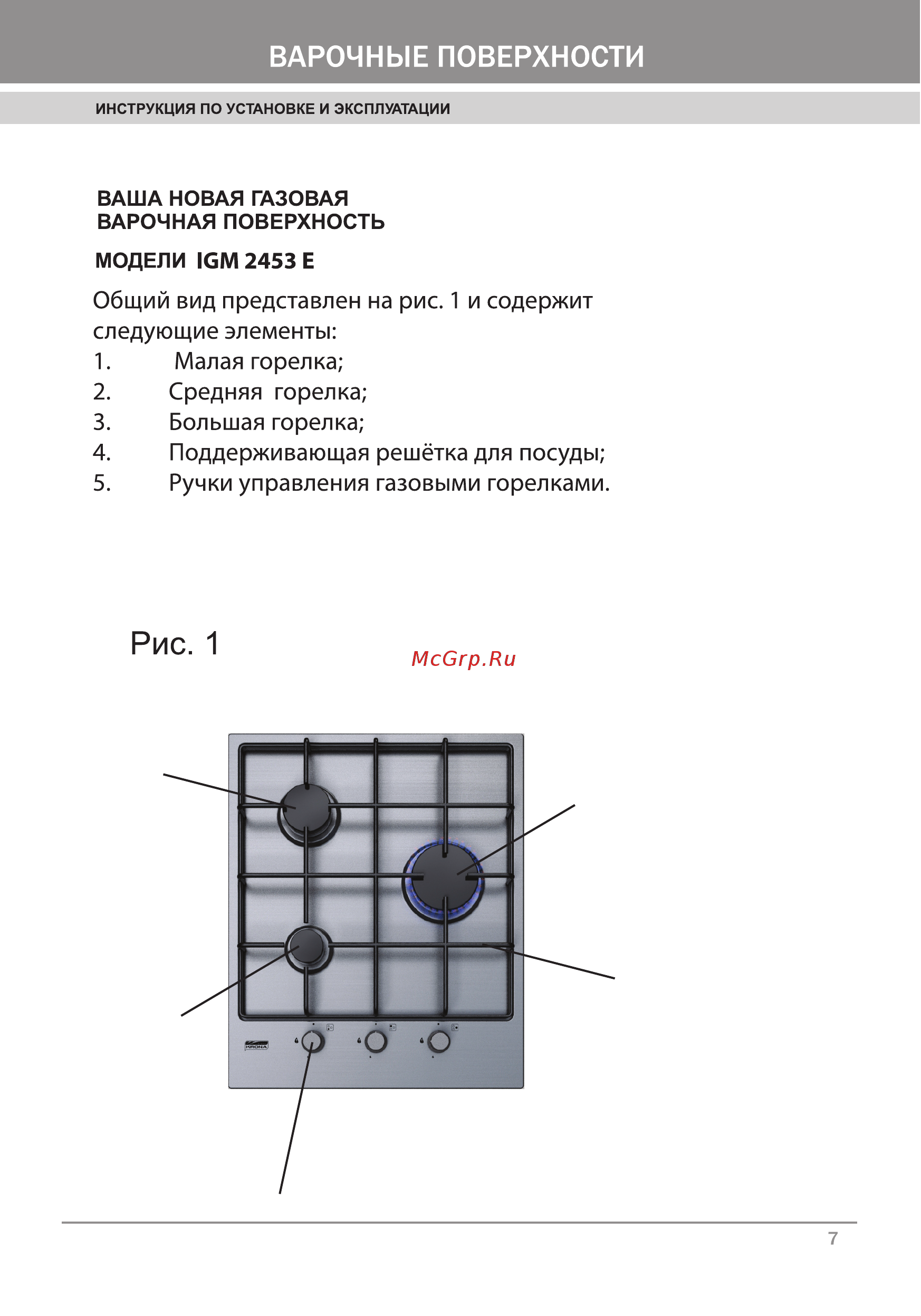 Krona GM 2453EINOX Инструкция по эксплуатации онлайн [9/24] 22529