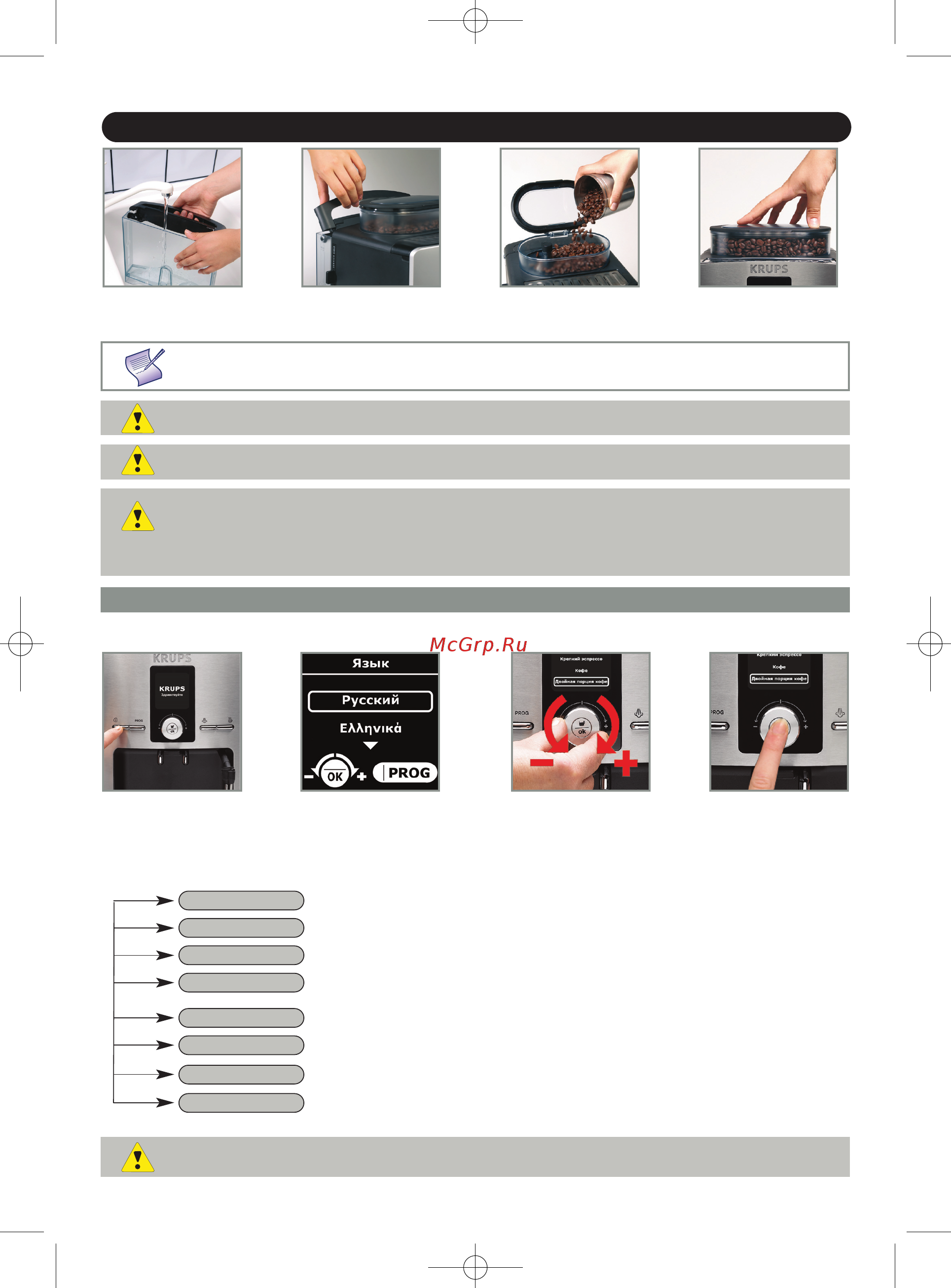 Krups EA8250PE [6/16] Подготовка прибора