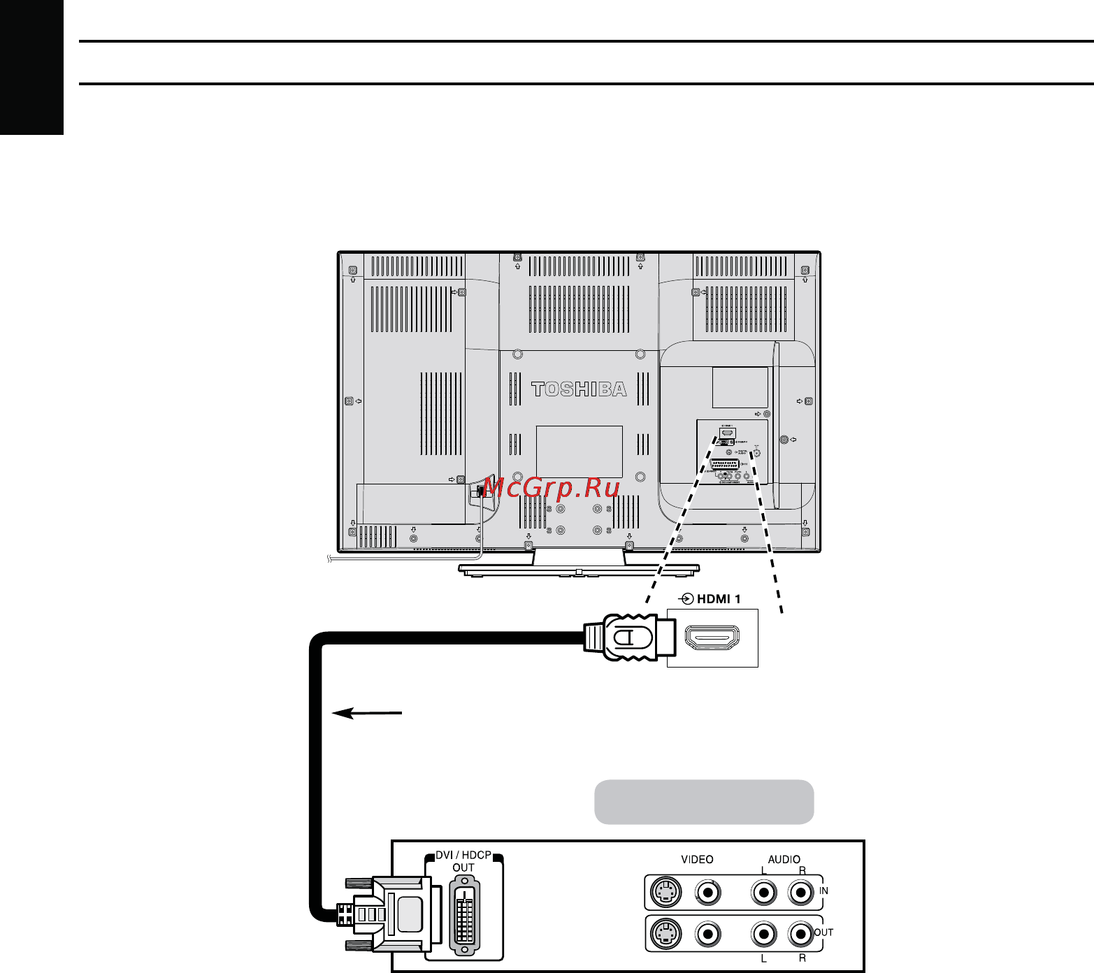 Toshiba 32HL933R [14/78] Переходный кабель hdmidvi не входит в комплект