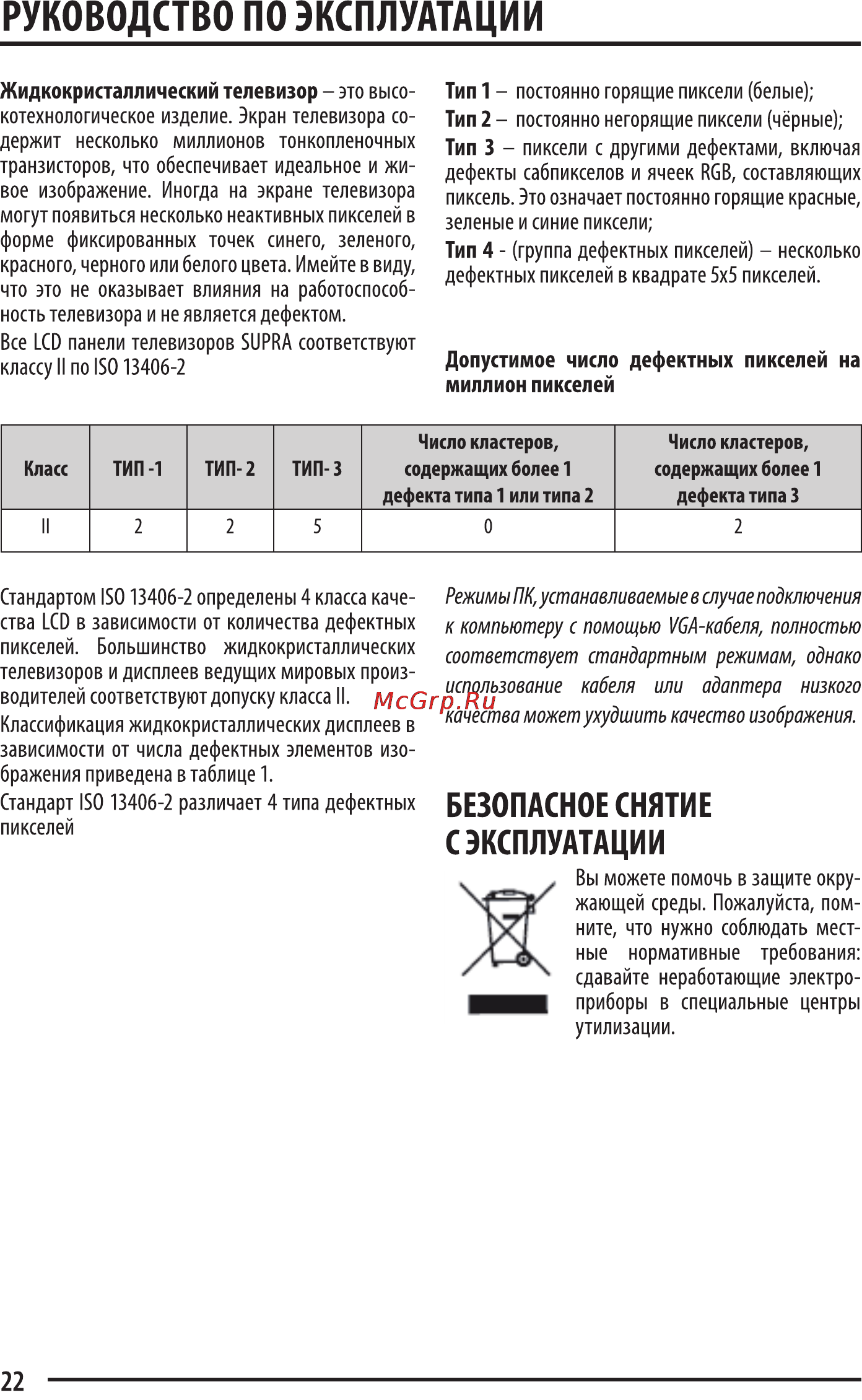 Supra STV-LC19410WL Инструкция по эксплуатации онлайн [22/25] 22868