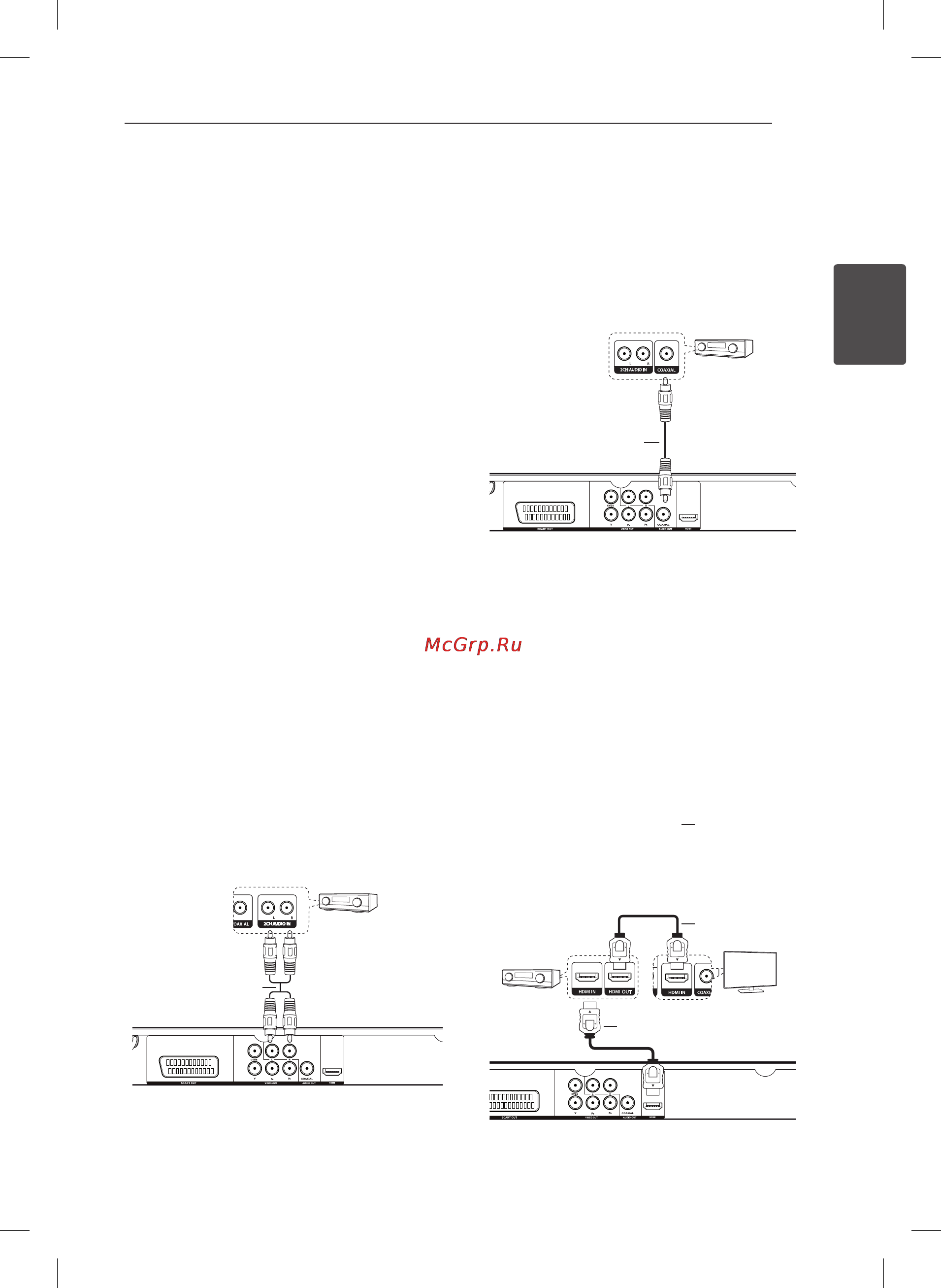 LG DVX689H [11/22] Подключение к усилителю