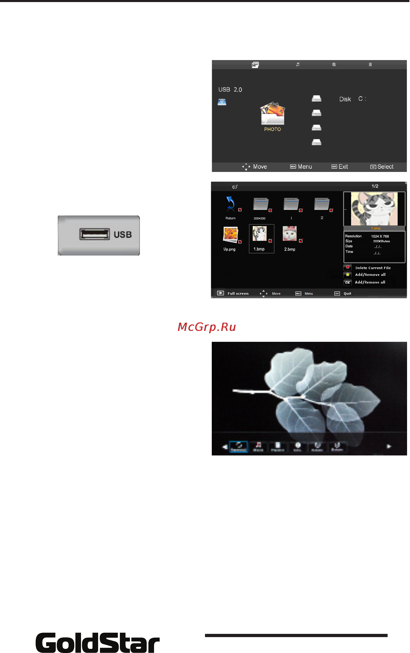 Goldstar LD-19A300R [17/34] Воспроизведение с устройств usb