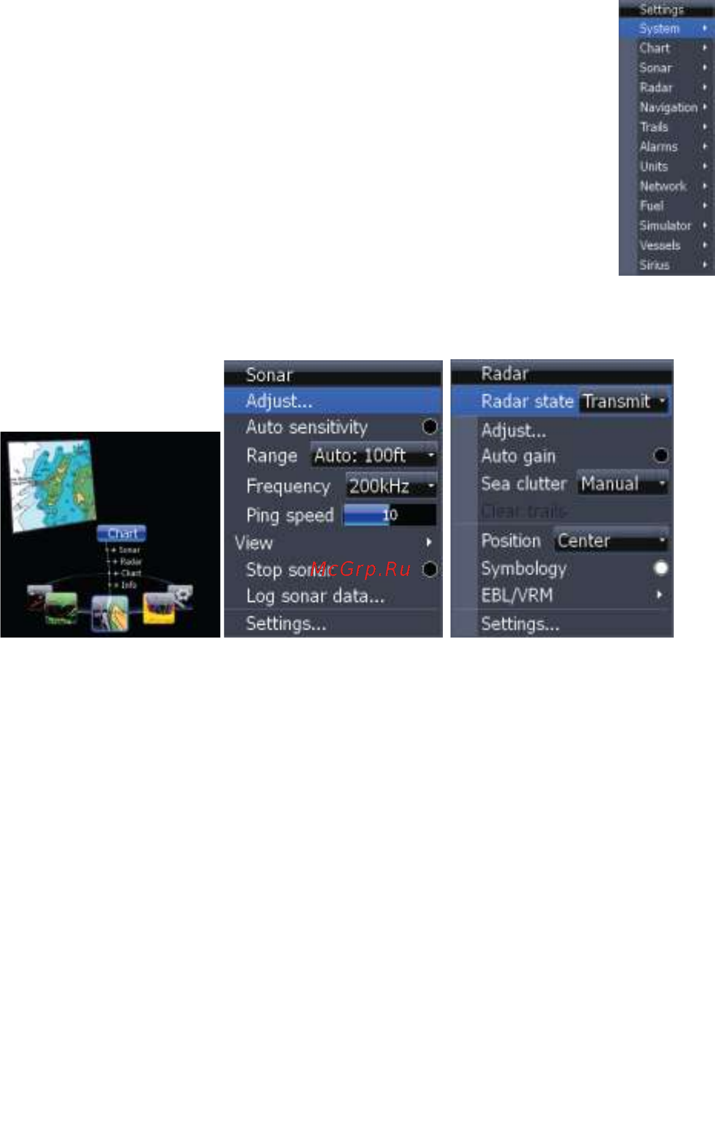 Lowrance HDS-5x [6/78] Меню