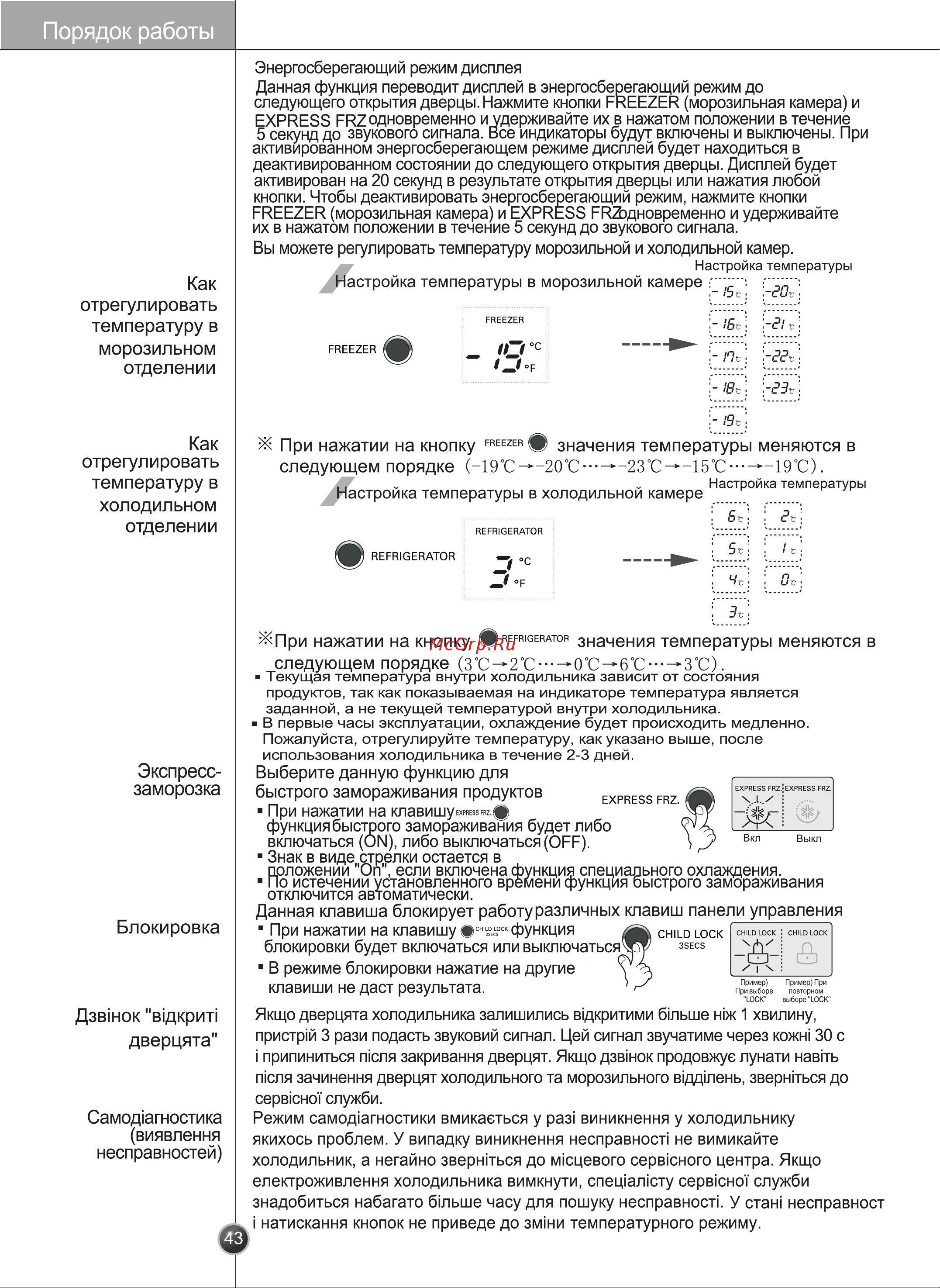 LG GR-B217MR [15/29] Порядок работы