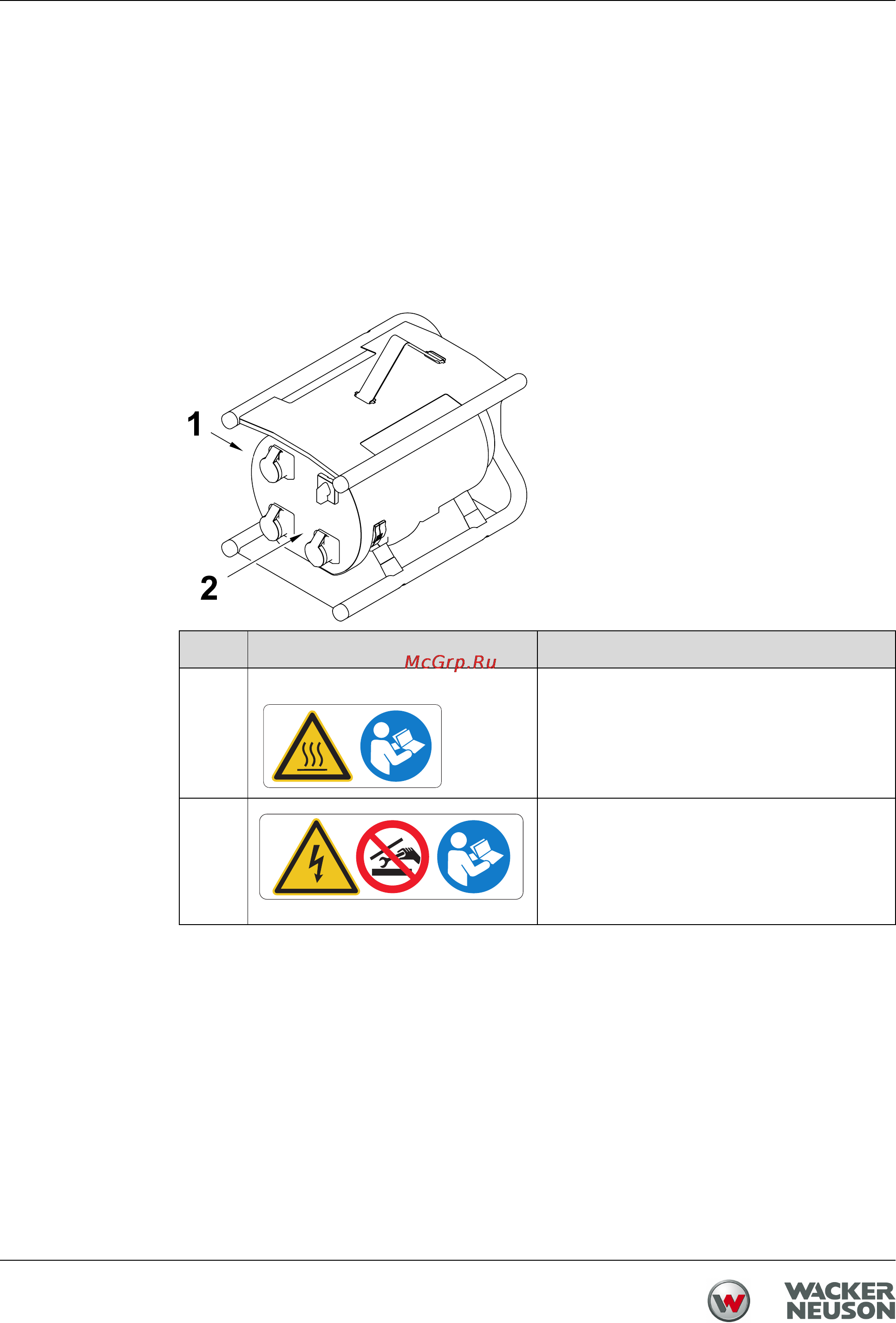 Wacker Neuson FUE 2/250/200W 610011 [20/54] Наклейки с указаниями и инструкциями по технике безопасности