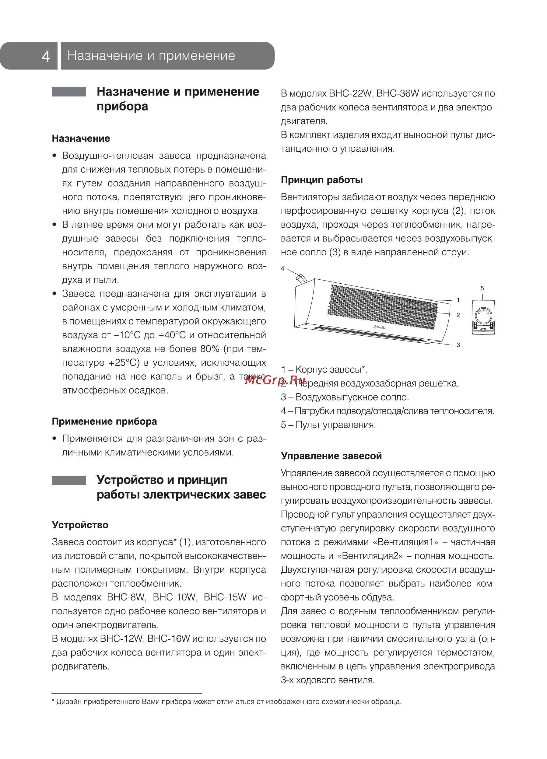Ballu BHC-15W [4/20] Назначение и применение