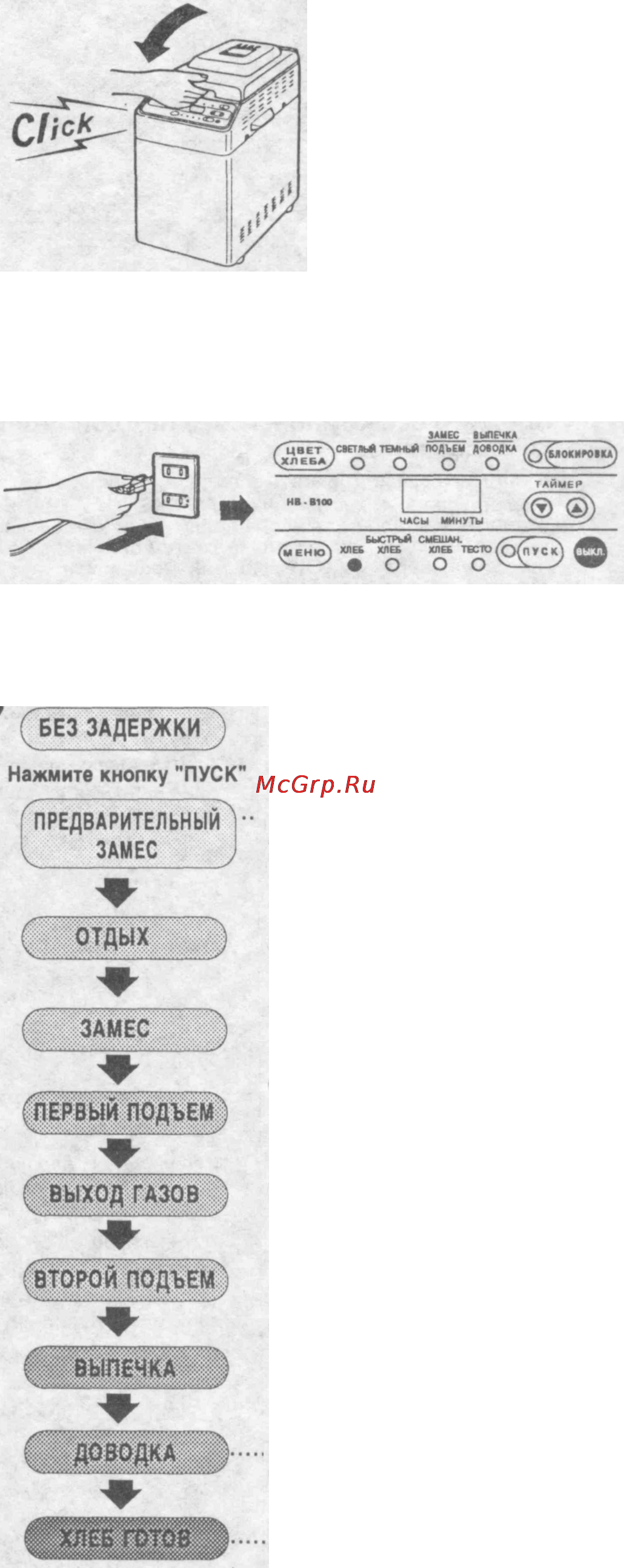 Hitachi HB-B100 [11/36] Пуск хлебопечки