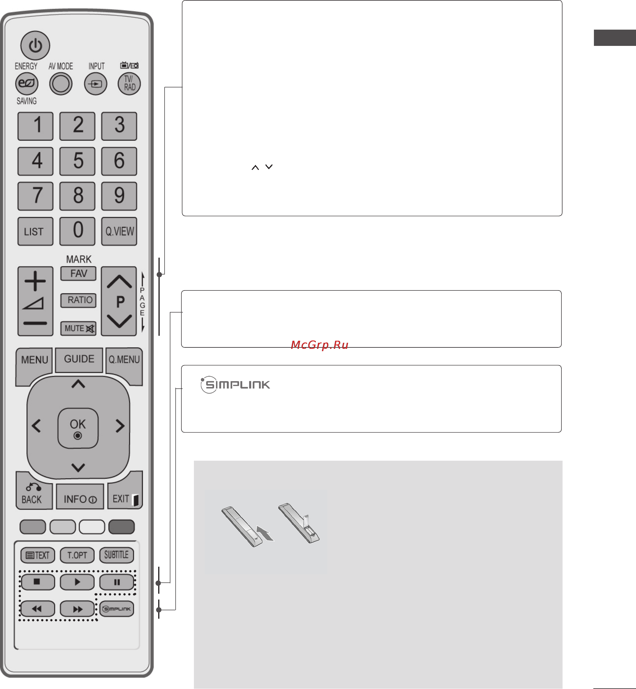 LG 32 LE5300 [27/206] Установка батарей