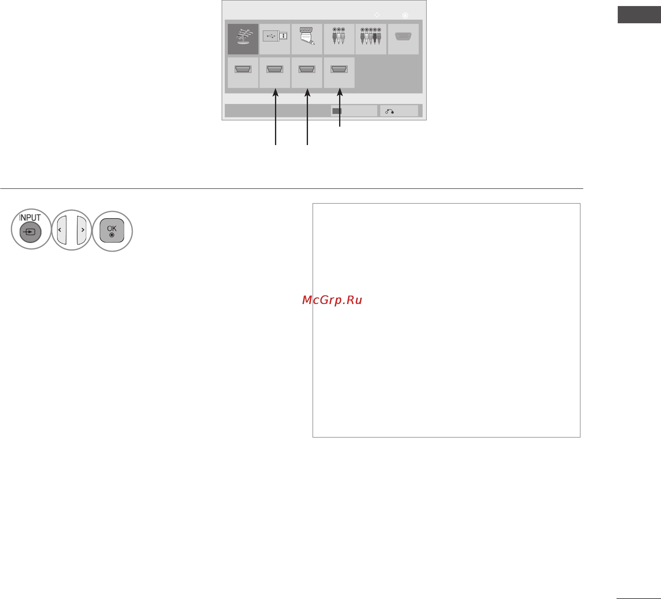 LG 32 LE5300 [91/206] Input list список входных сигналов