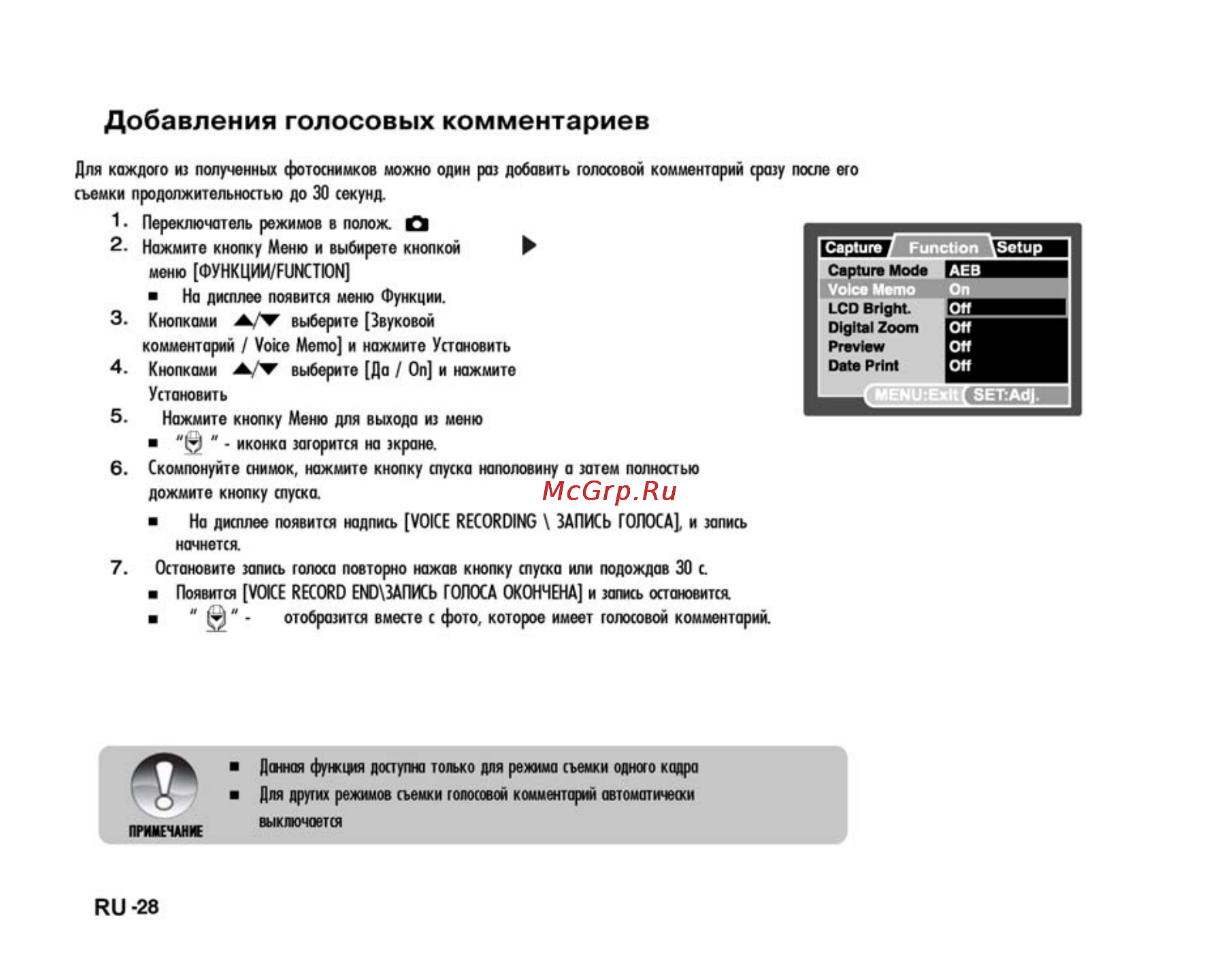 Ufo DM 7362 [28/74] Добавления голосовых комментариев