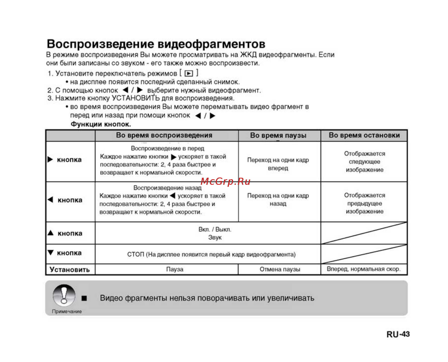Ufo DM 6331 [43/74] Воспроизведение видеофрагментов