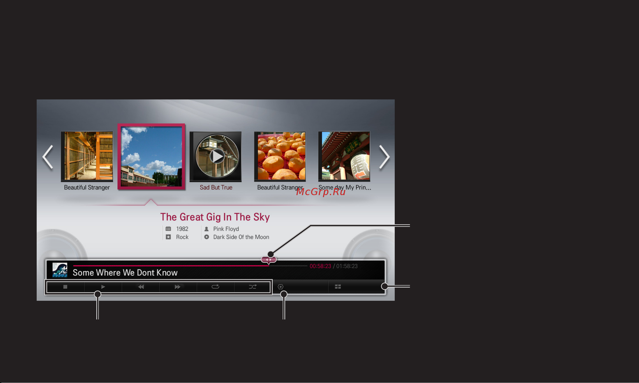 LG 55LM640S [103/206] Управление воспроизведением музыки
