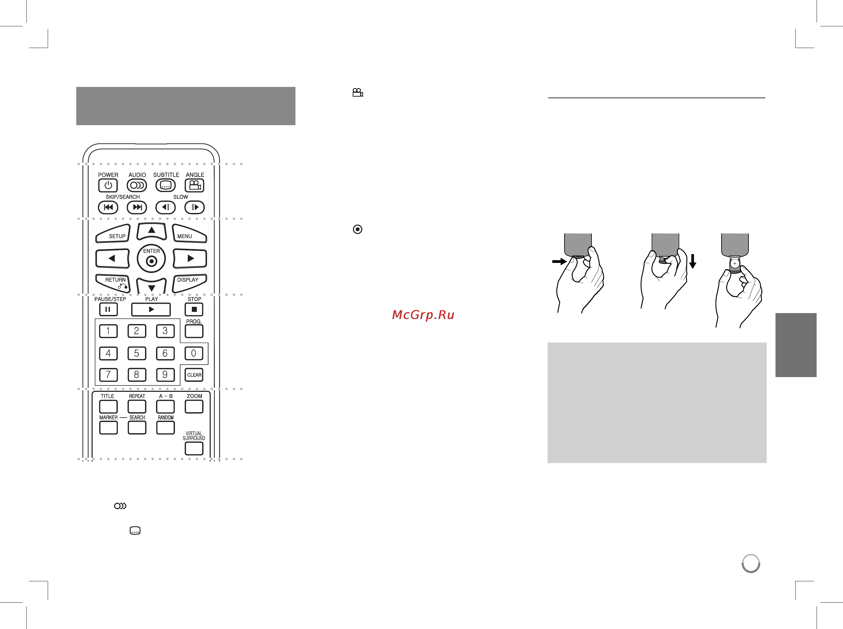 LG DP-482B [56/68] Remote control
