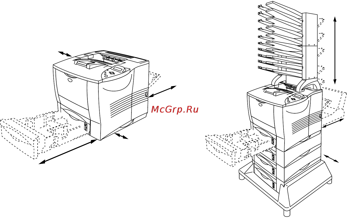 Brother HL-7050 [29/253] Space needed to install your printer