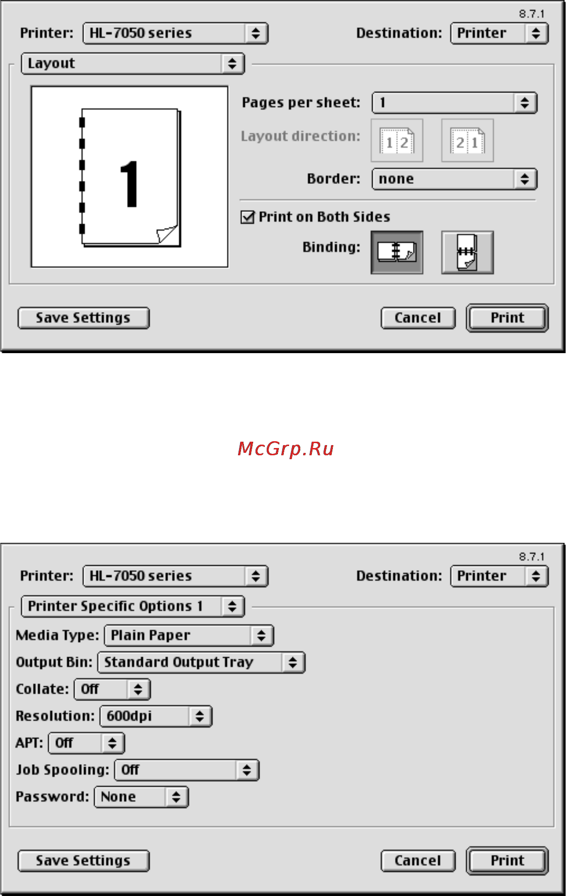 Brother HL-7050 [76/253] Layout