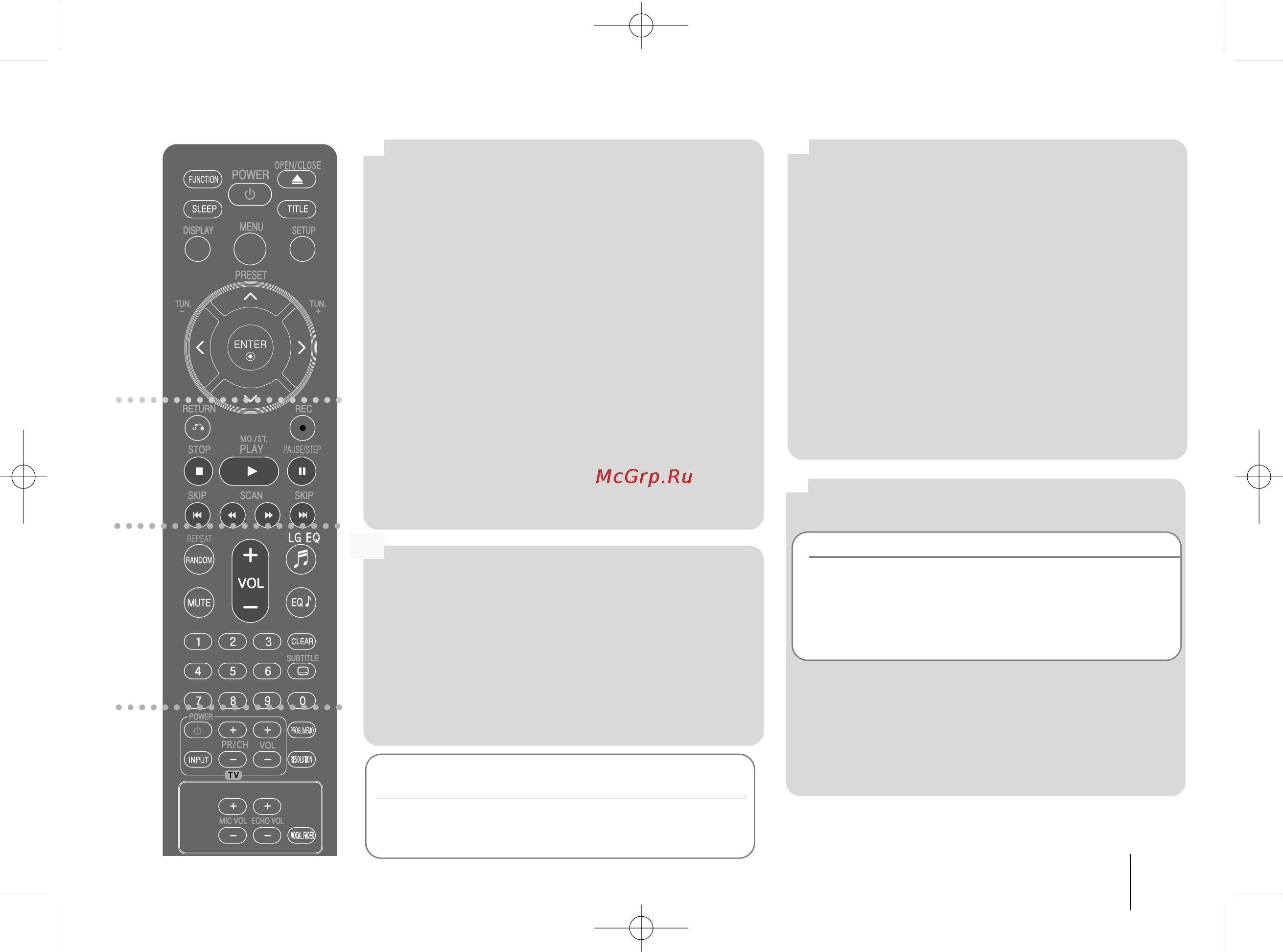 LG HT-305SU [7/22] Пульт дистанционного управления