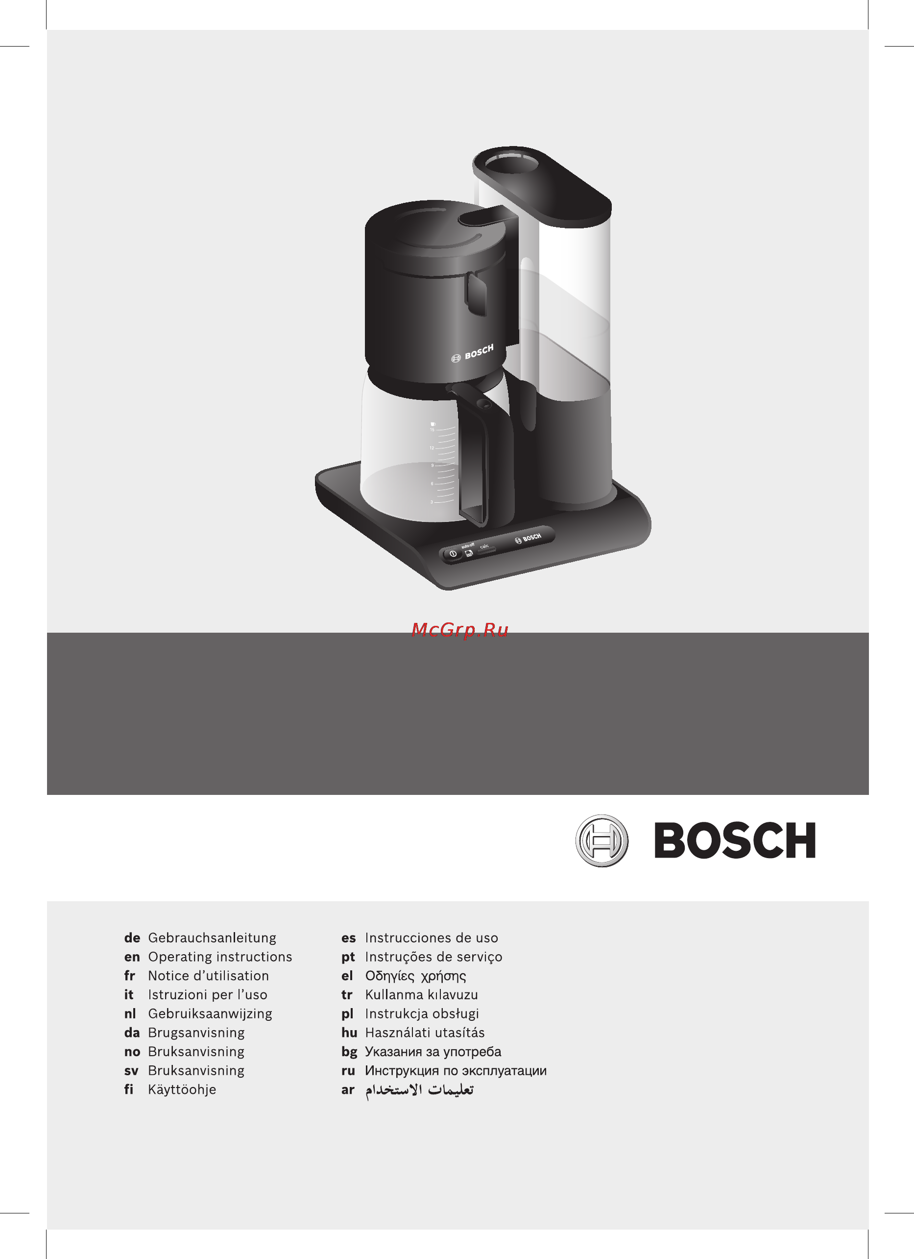 Bosch TKA8011 Инструкция по эксплуатации онлайн